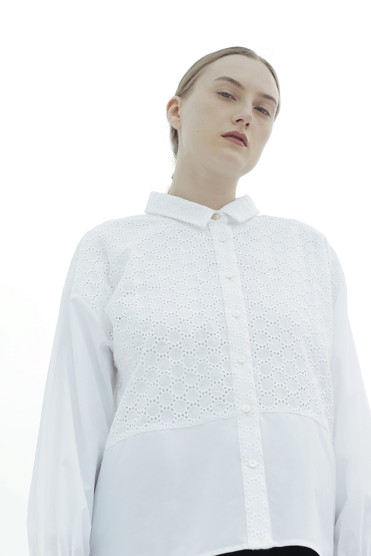 White Cotton Lace Shirt