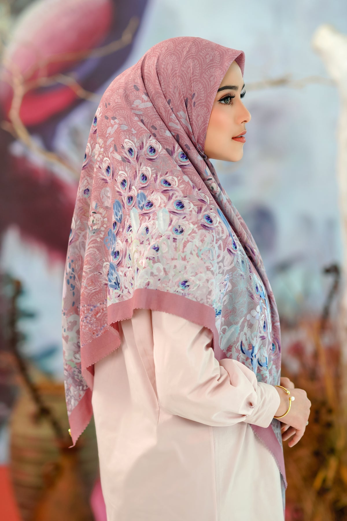 The Ederra Voal Square XL - Dusty Rose