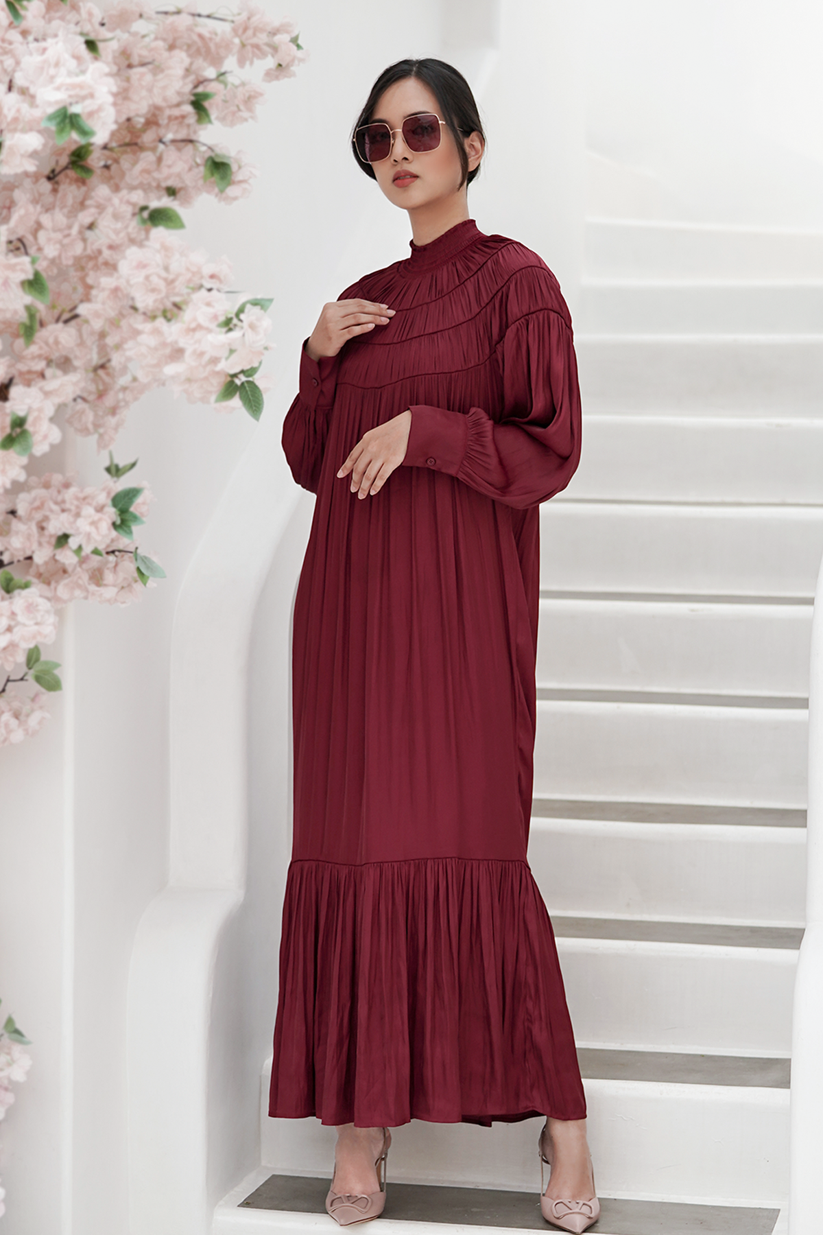 Maroon Almira Dress