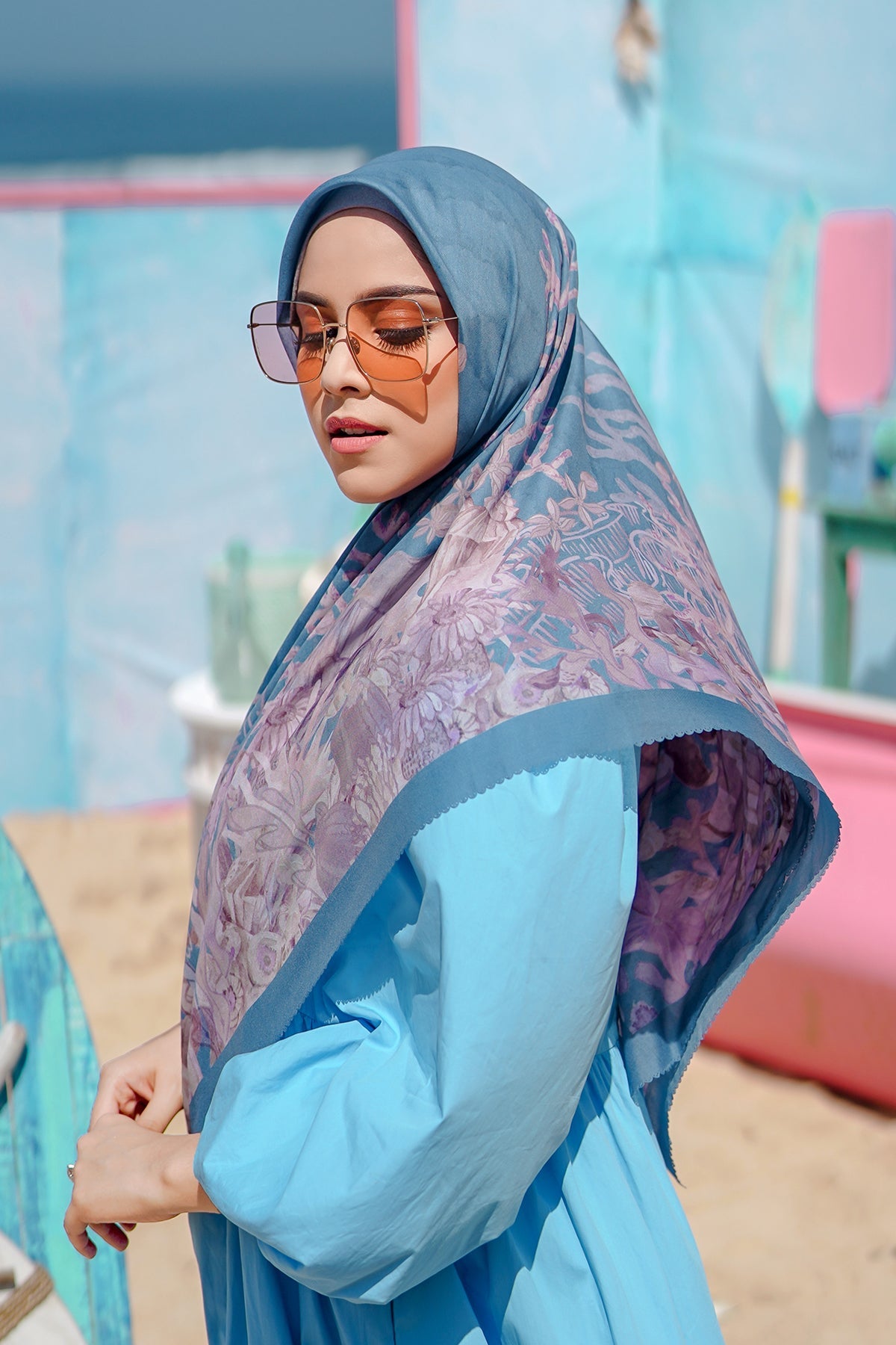 The Little Mermaid Voal Square XL - Marine
