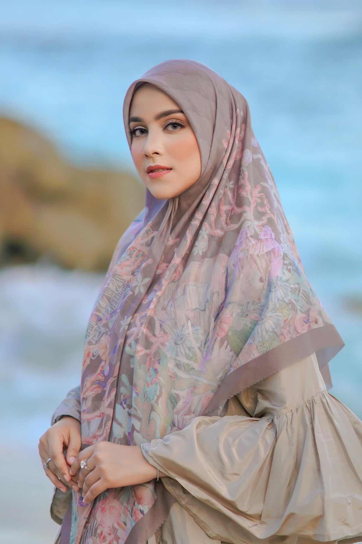The Little Mermaid Voal Square XL - Taupe