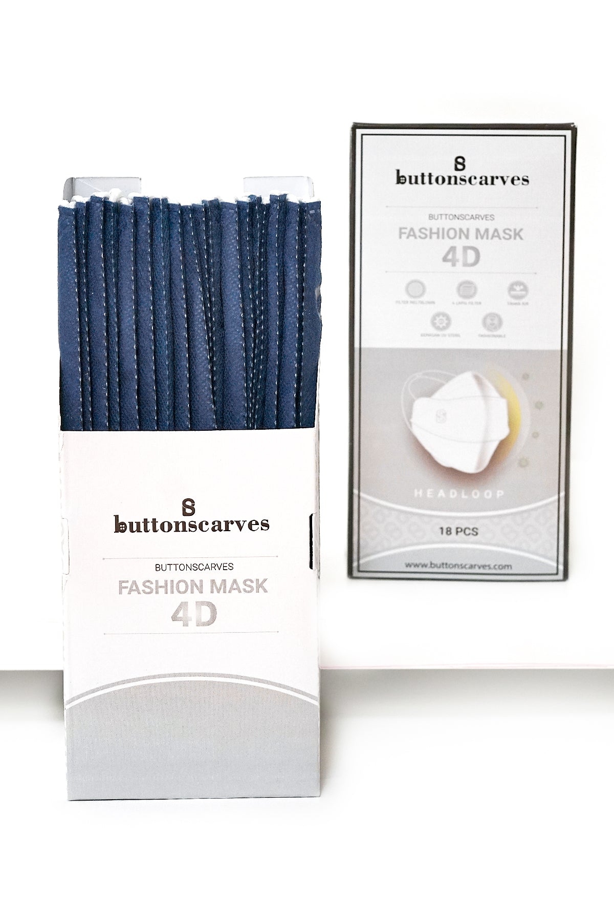 Buttonscarves Disposable Mask - Navy