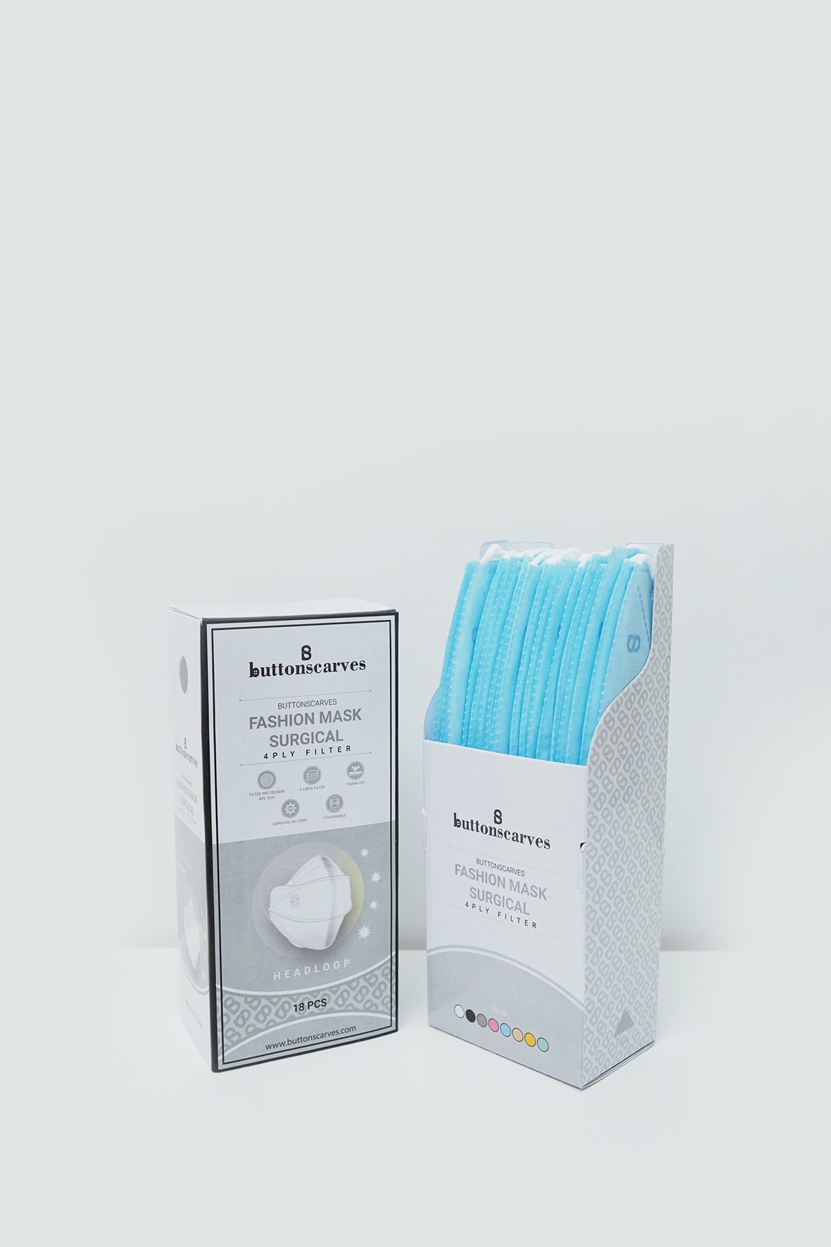 Buttonscarves Disposable Mask - Blue