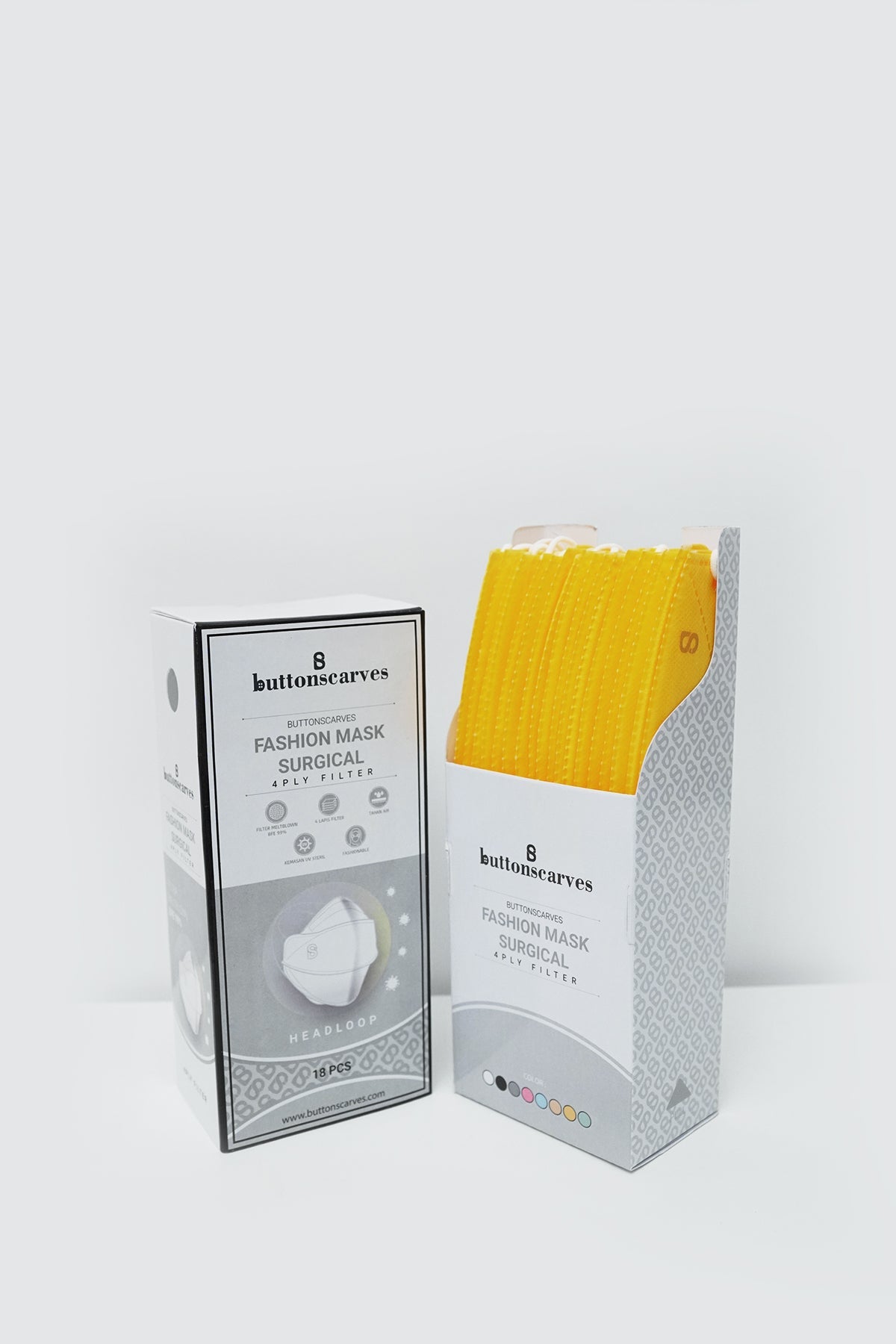Buttonscarves Disposable Mask - Yellow