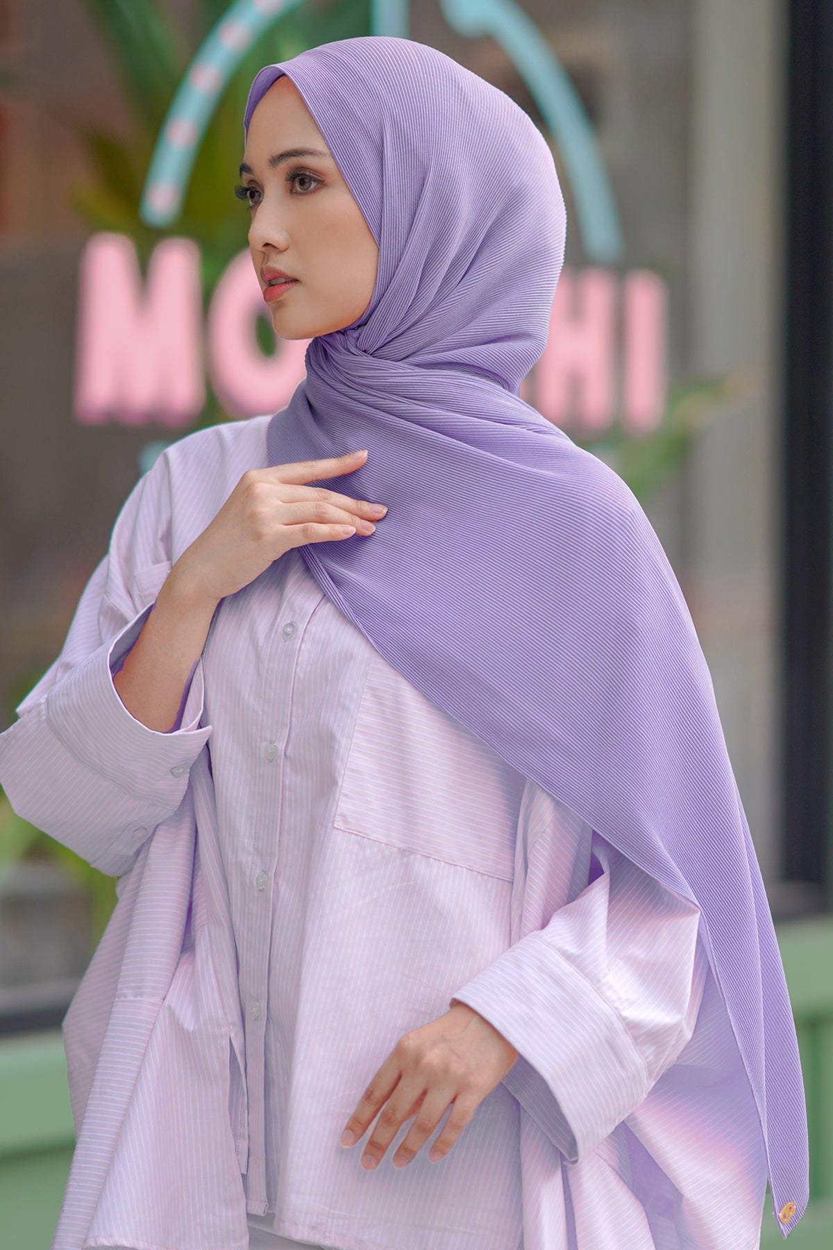 Everyday Pleated Shawl - Lavender
