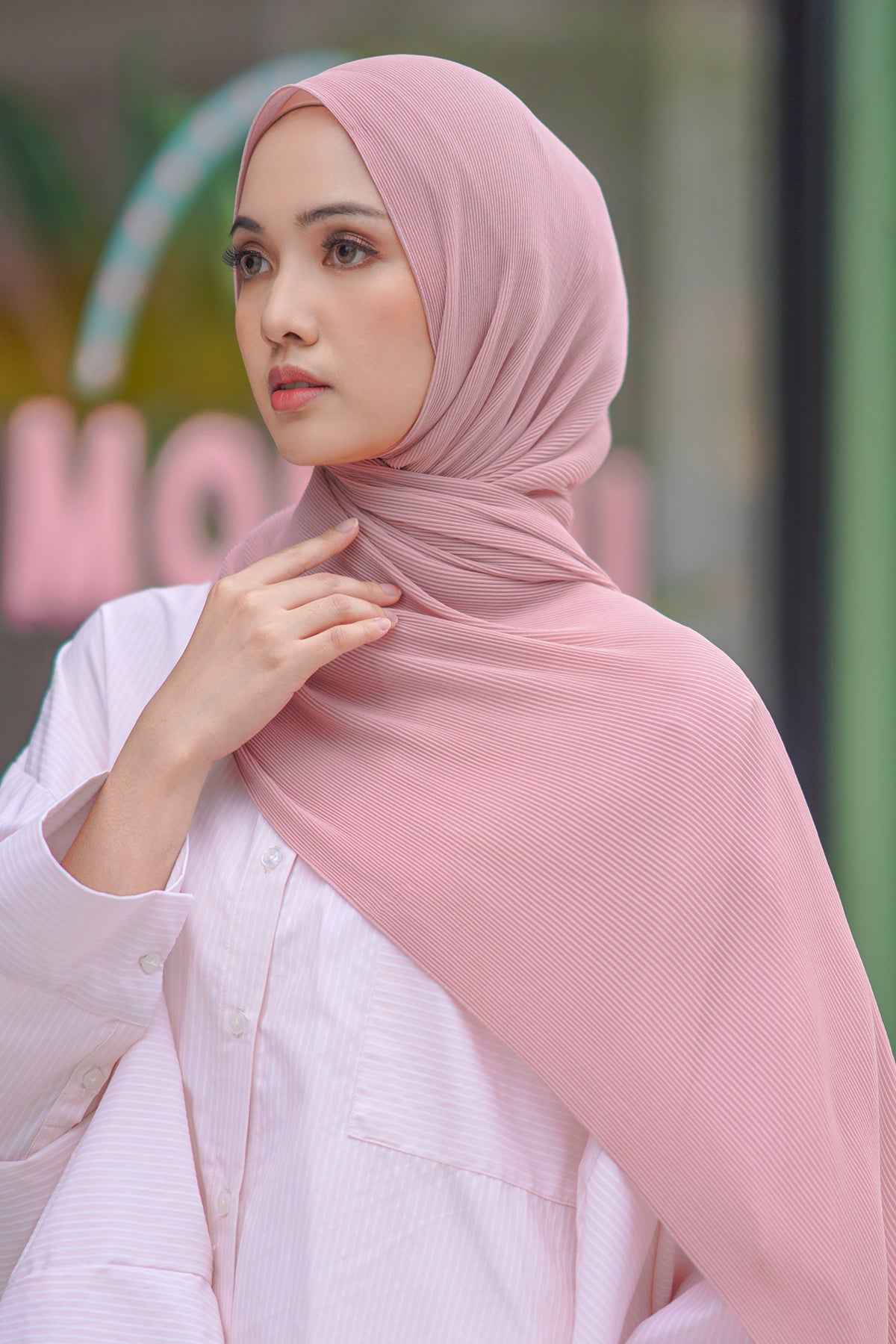 Everyday Pleated Shawl - Orchid Pink
