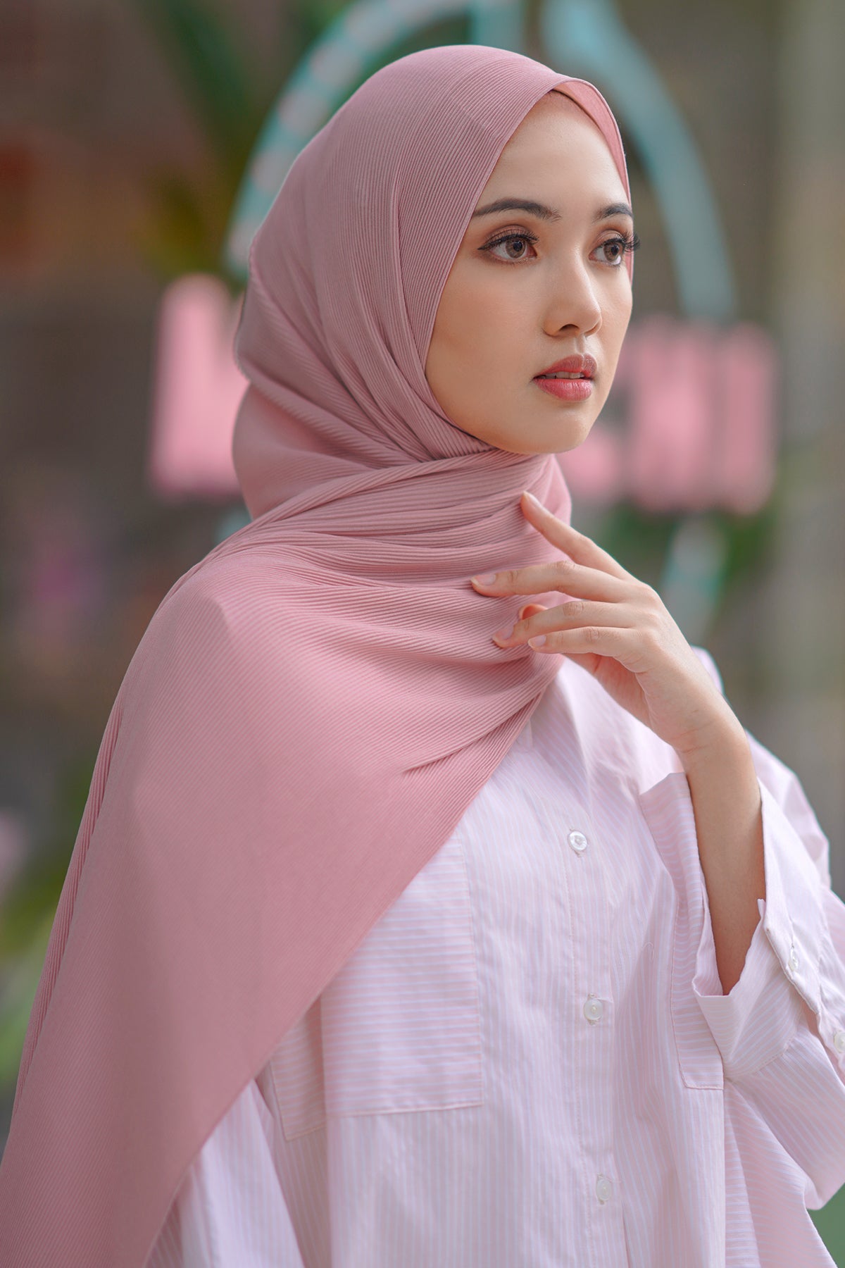 Everyday Pleated Shawl - Orchid Pink