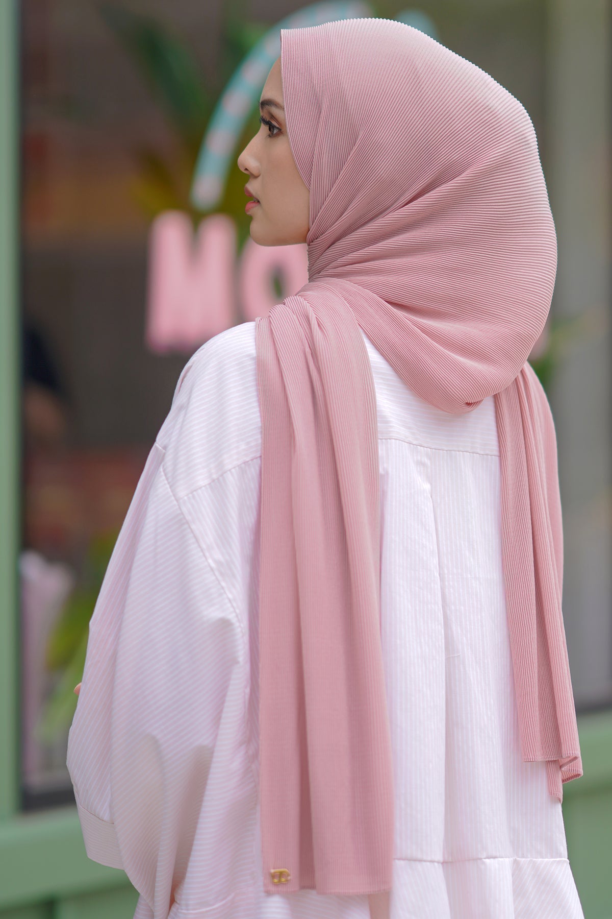 Everyday Pleated Shawl - Orchid Pink