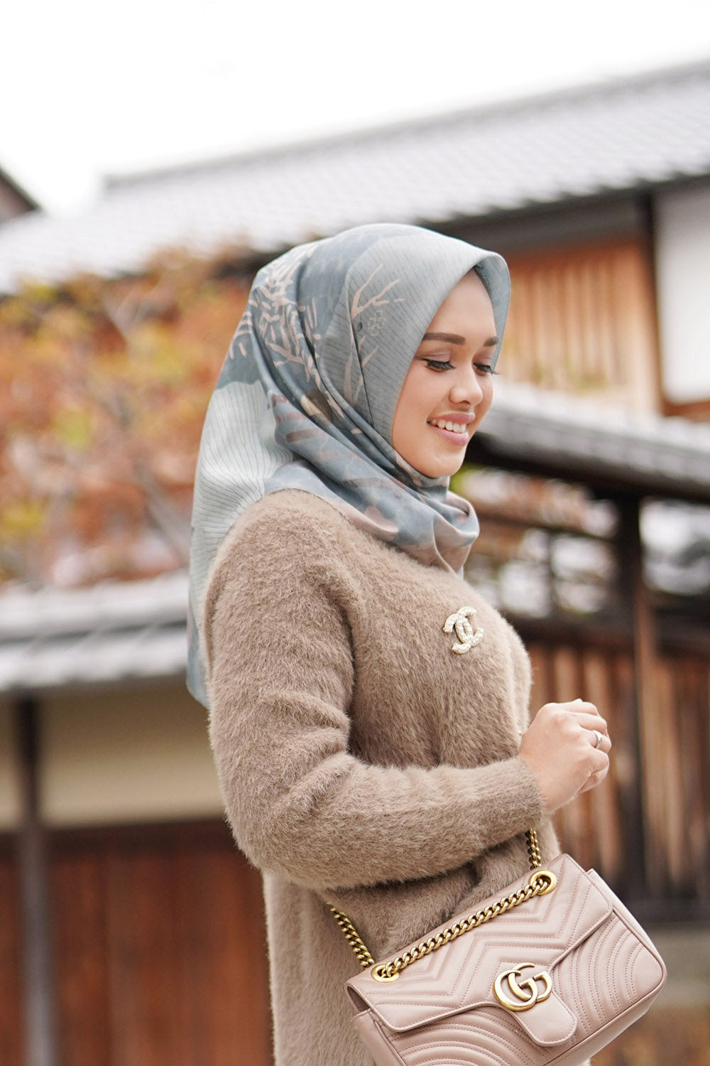 Ginkgo Voal Square - Pistachio