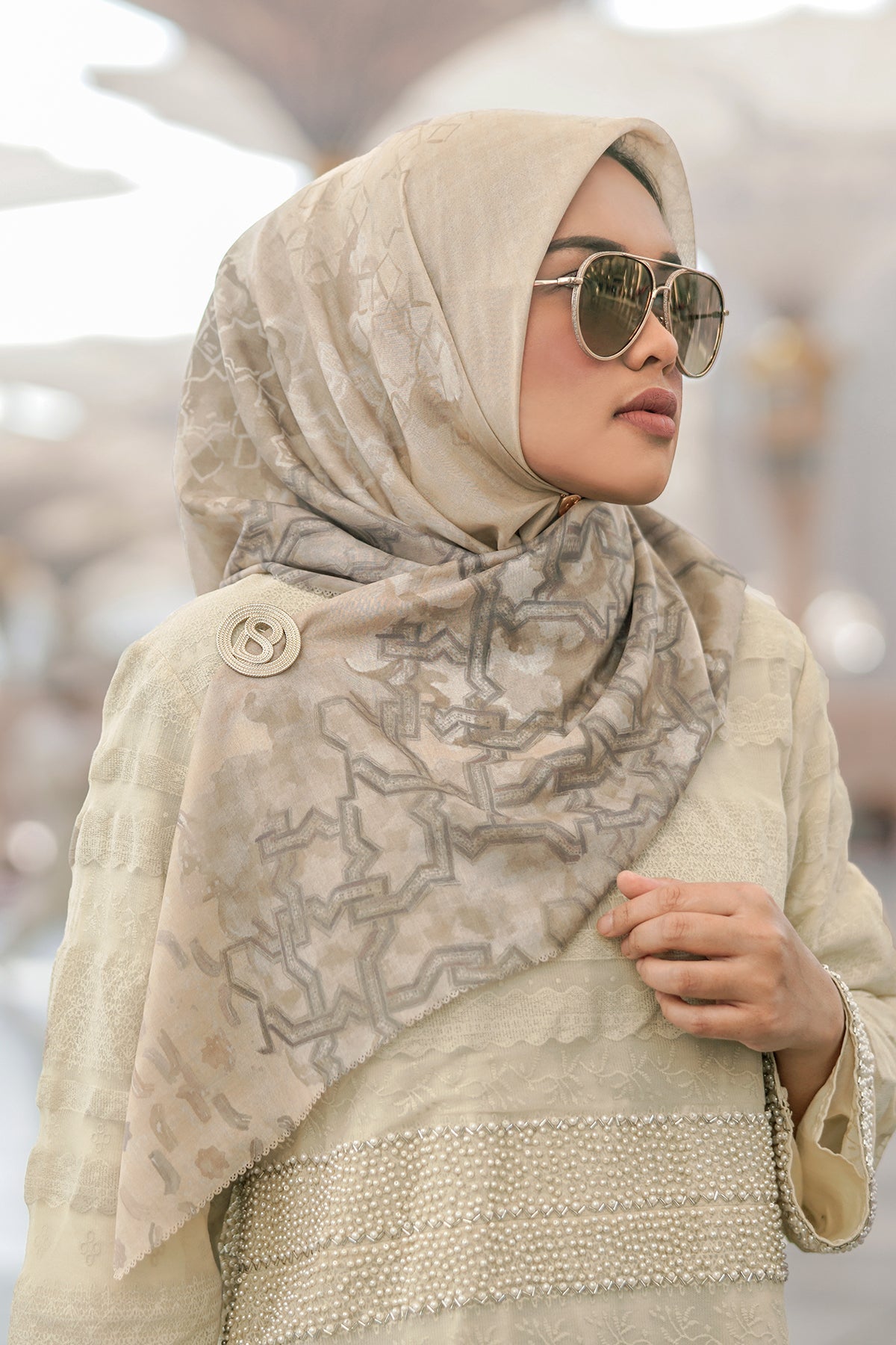 Haramain Series Voal Square - Cornsilk