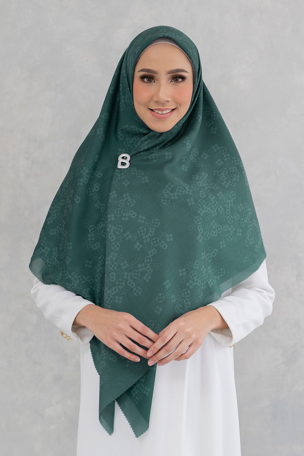 Monogram Scrambled Voal Square XL - Basil