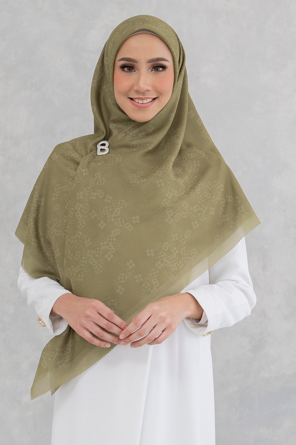 Monogram Scrambled Voal Square XL - Herb