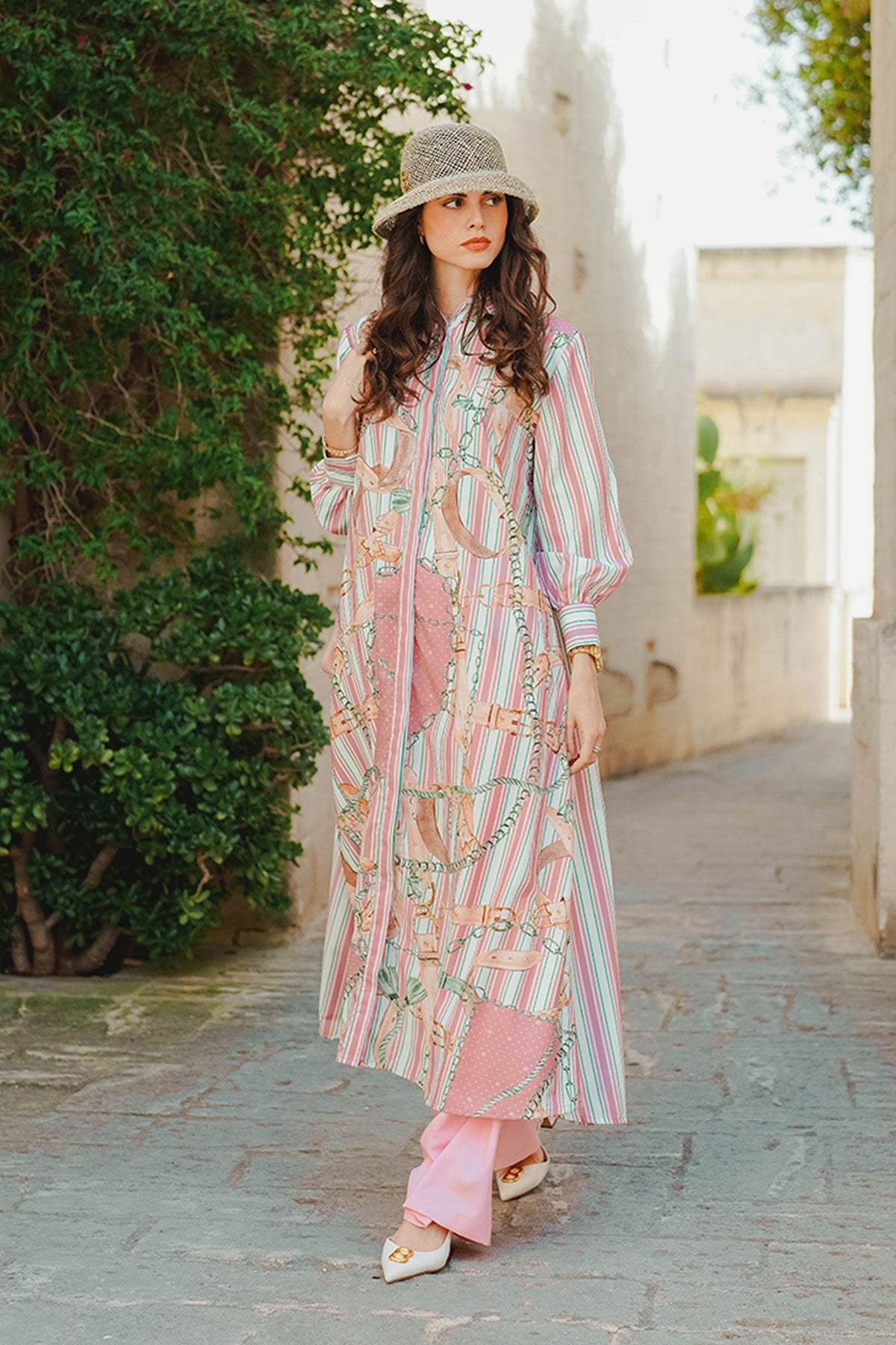The Chain La Bella Cotton Shirt Dress - Dusty Pink