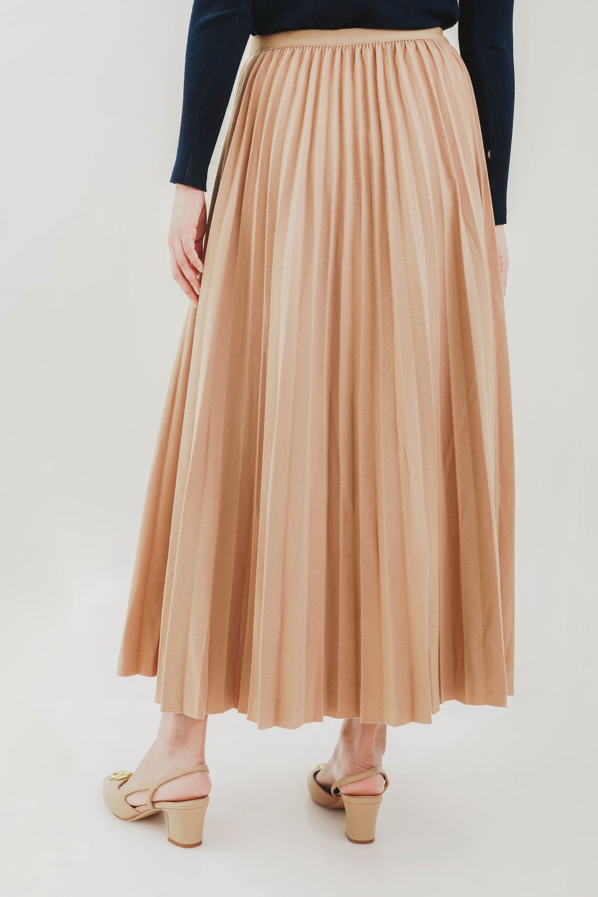 Tan Dear Pleats Skirt