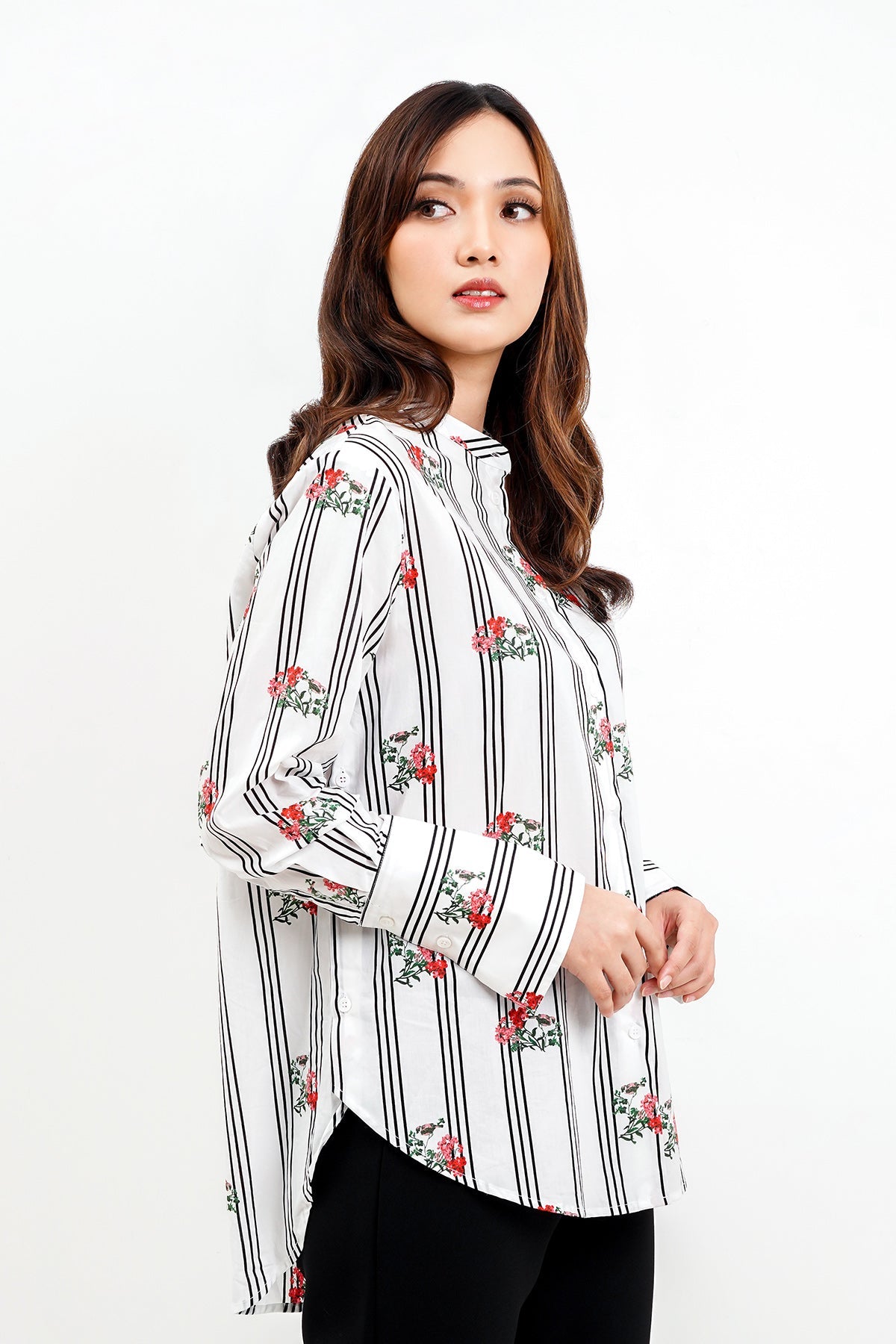 Florie Shirt - Black Stripes