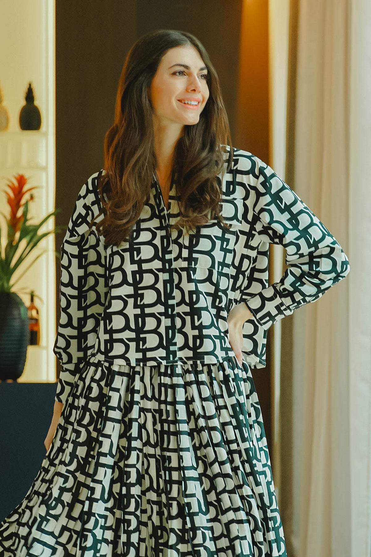 Monogram Shirt with Pocket - Black