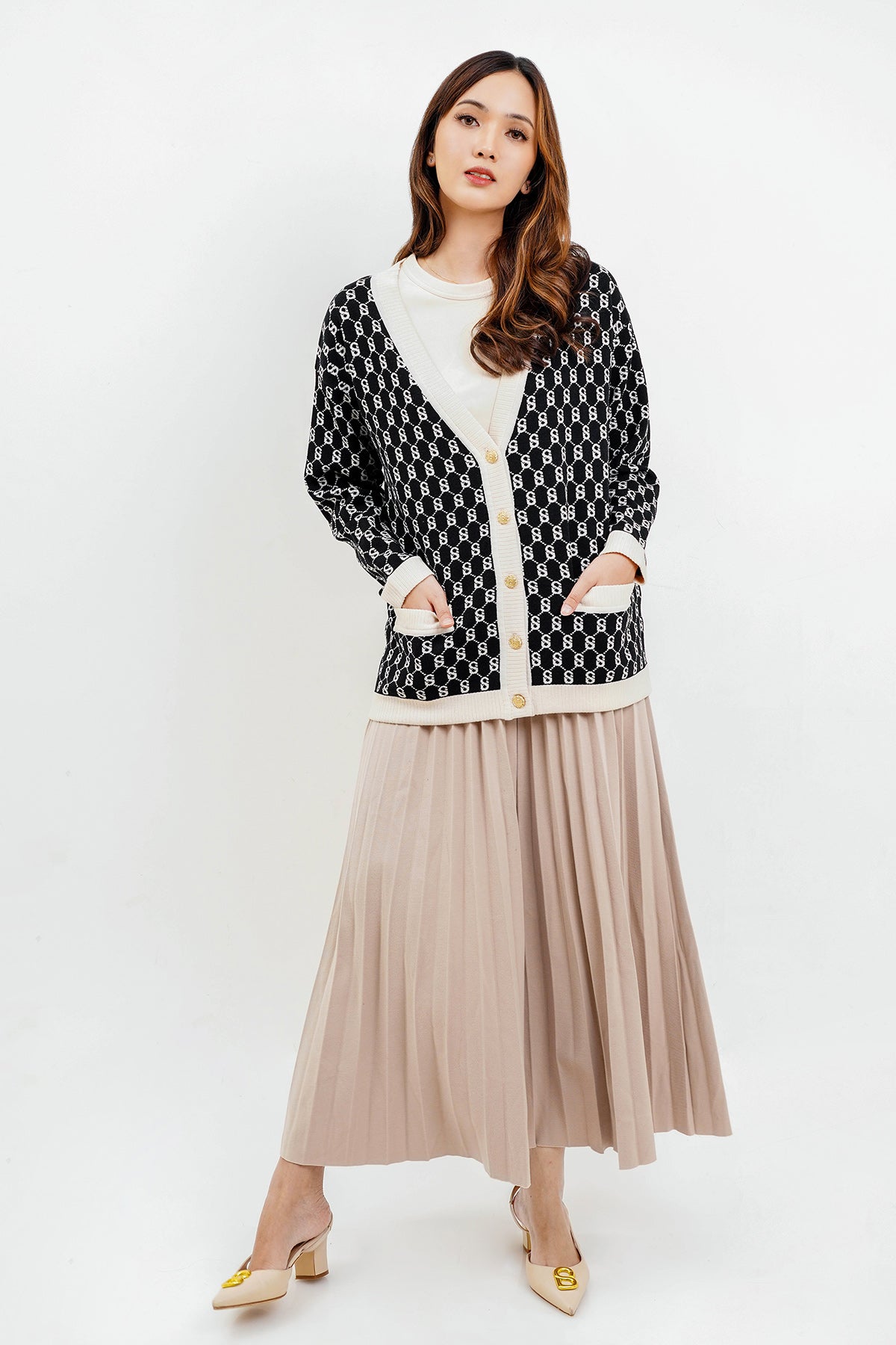 Signature Monogram Cardigan - Black