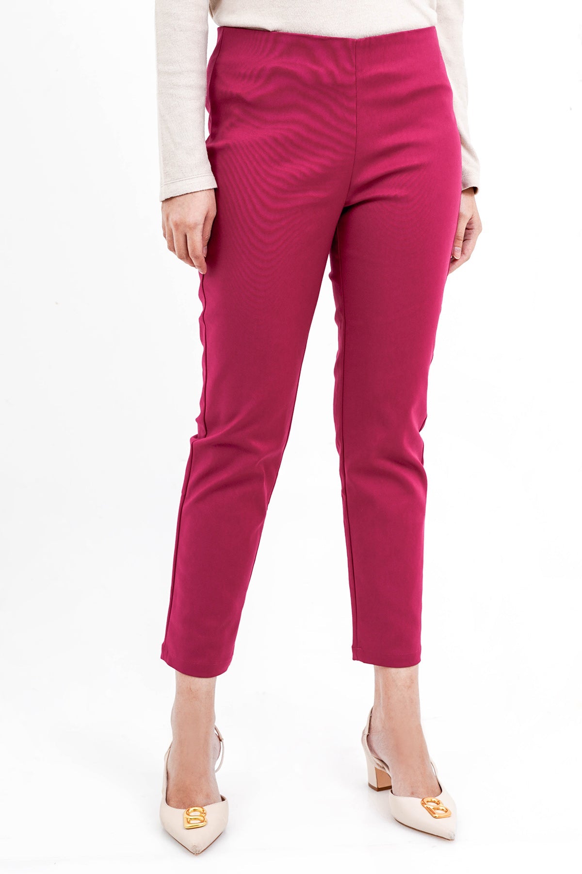 Basic Ankle Pants - Fuschia