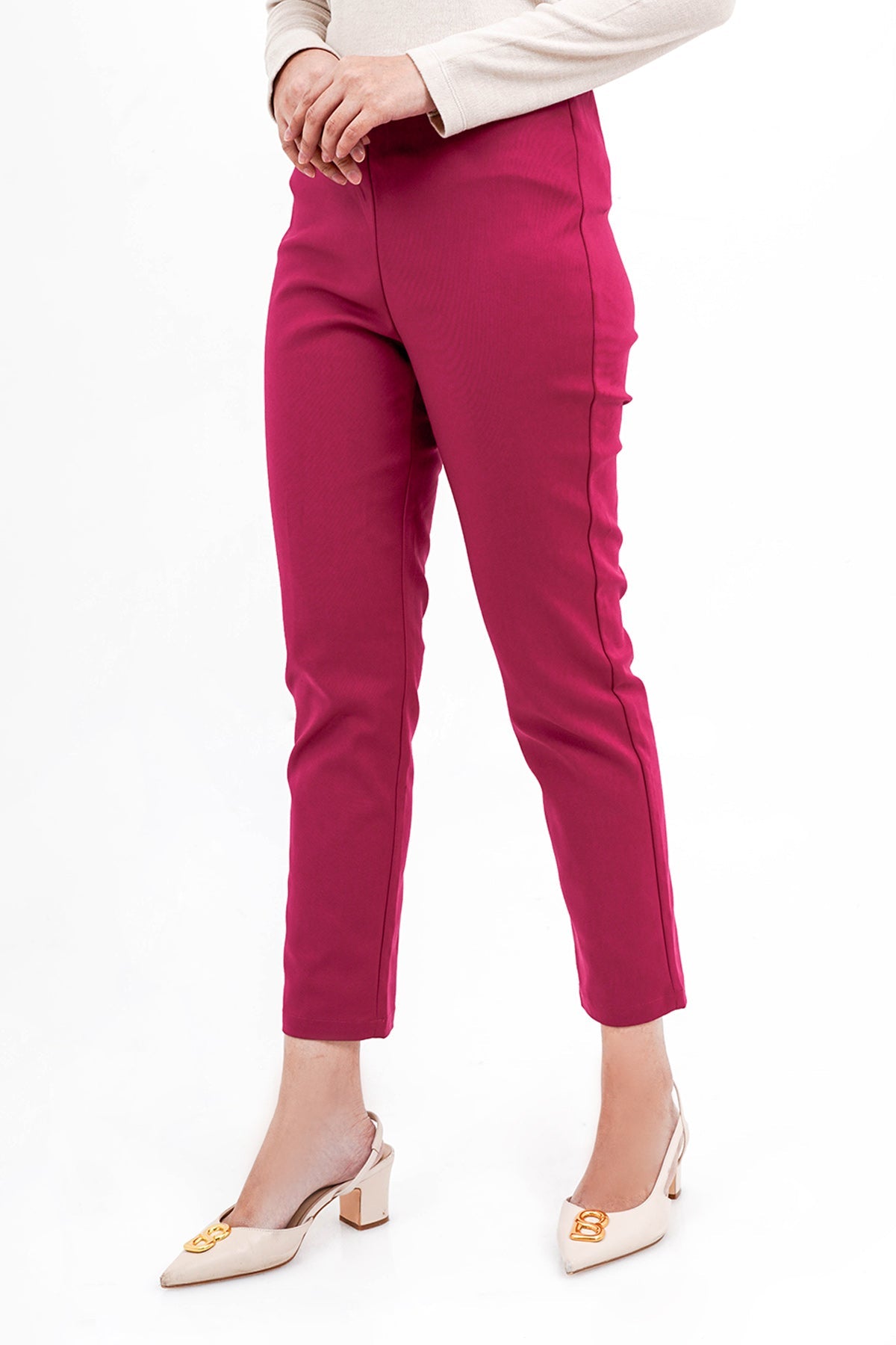 Basic Ankle Pants - Fuschia
