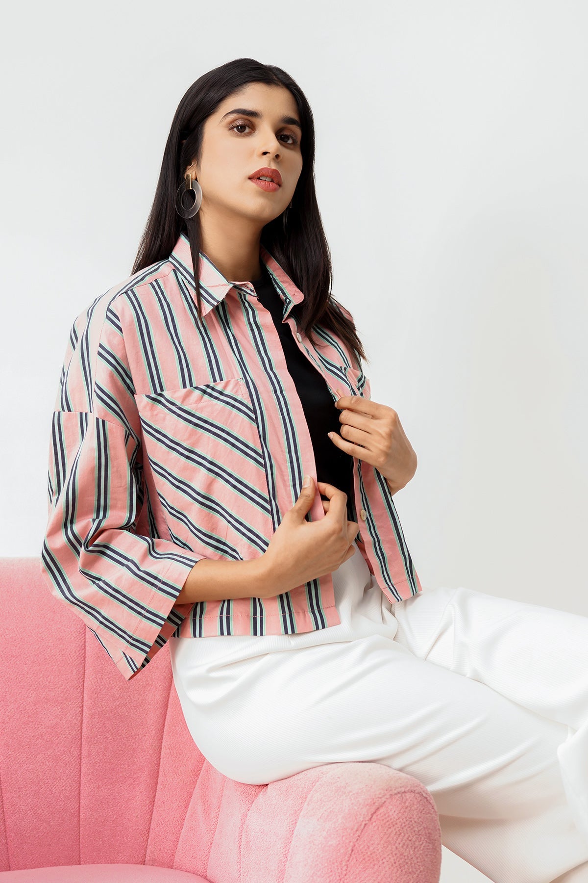 Gaia Crop Shirt - Pink