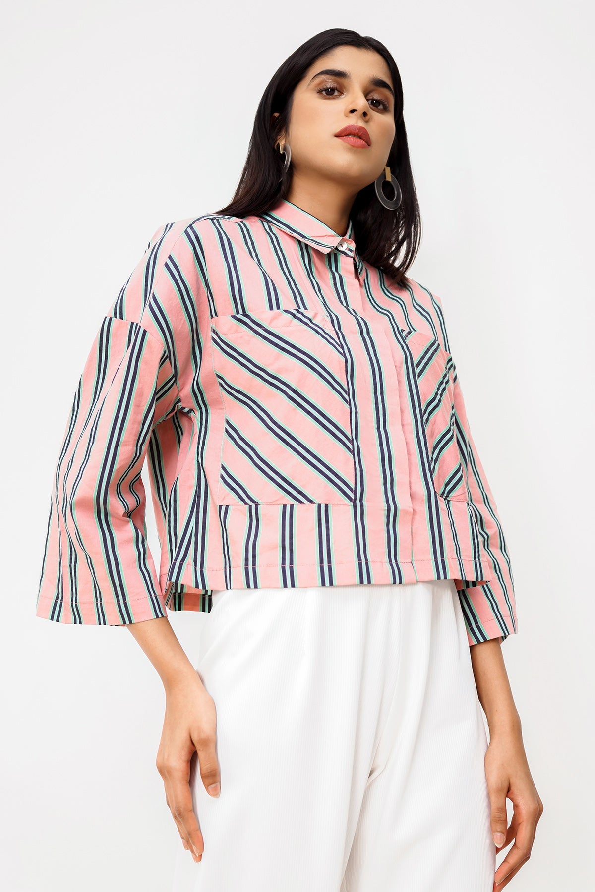 Gaia Crop Shirt - Pink