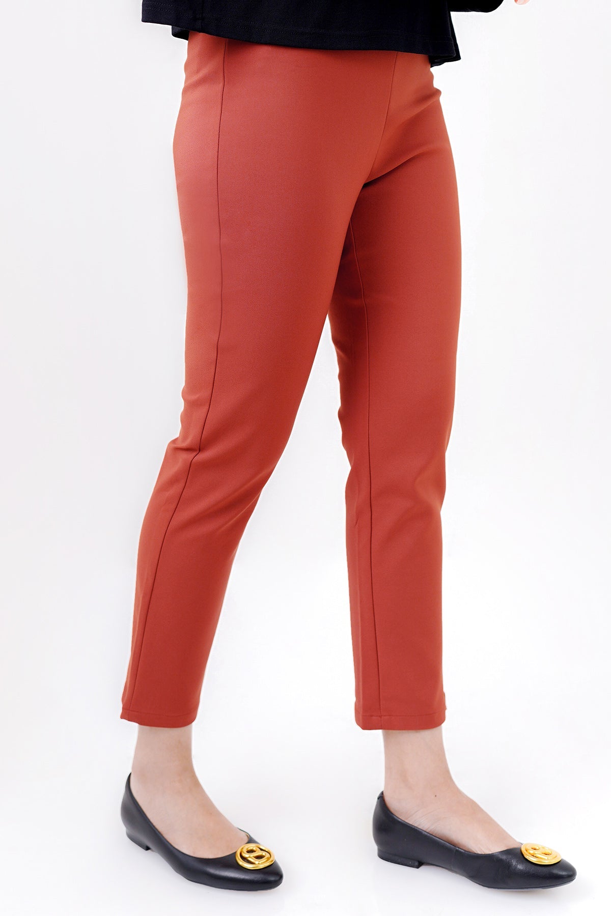 Basic Ankle Pants - Brick