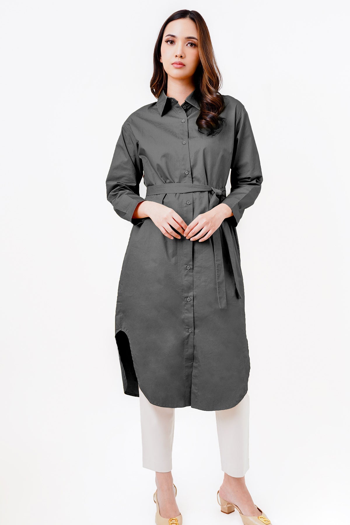 Liona Shirt Dress - Grey