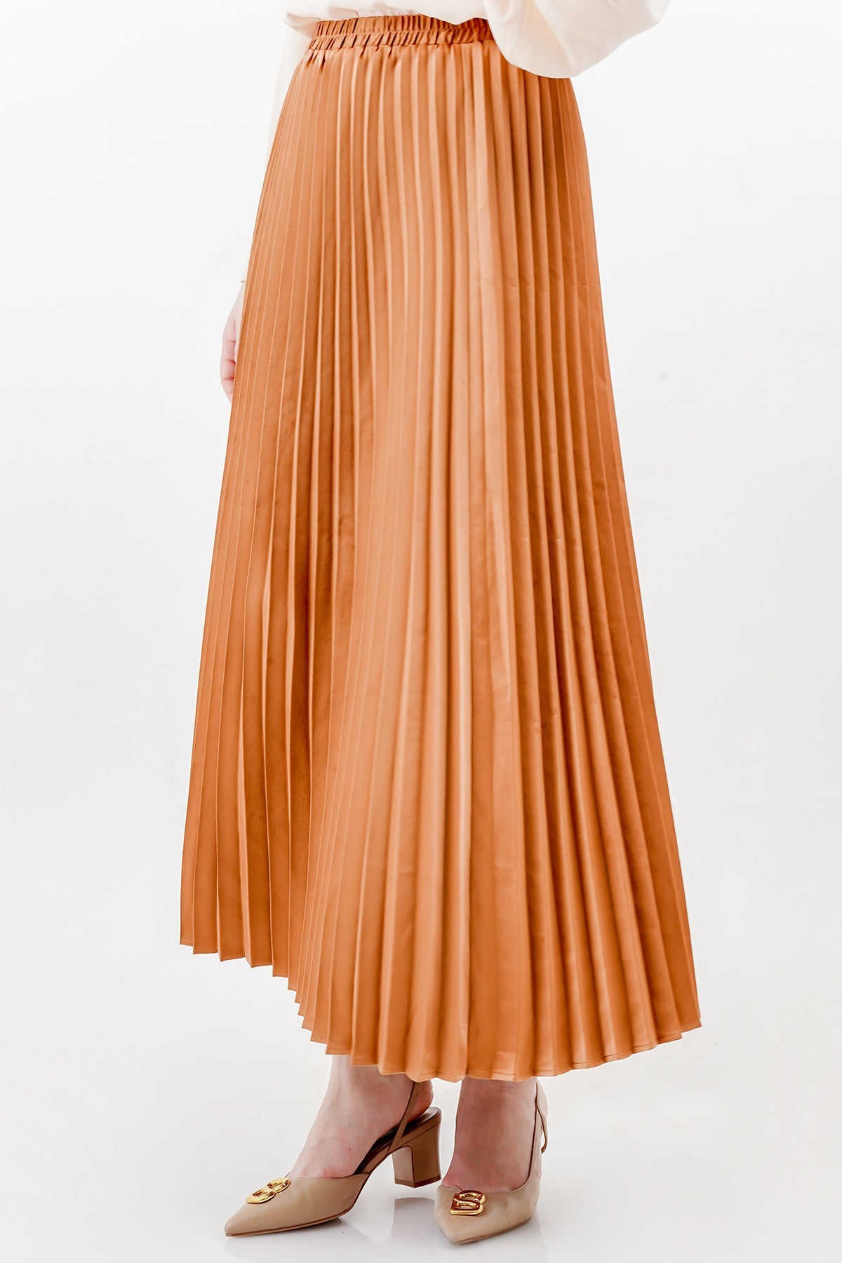 Satin Pleats Skirt - Hazel