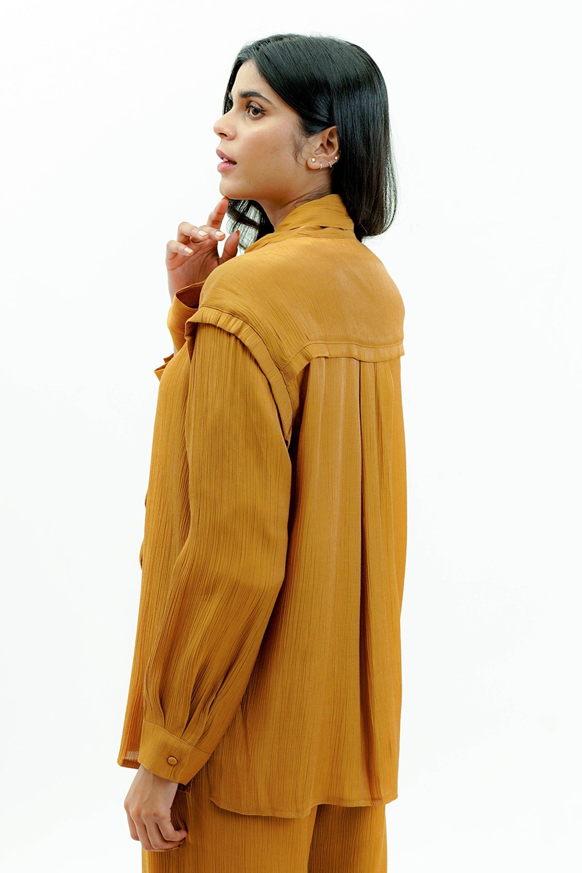 Alma Tie Blouse - Camel