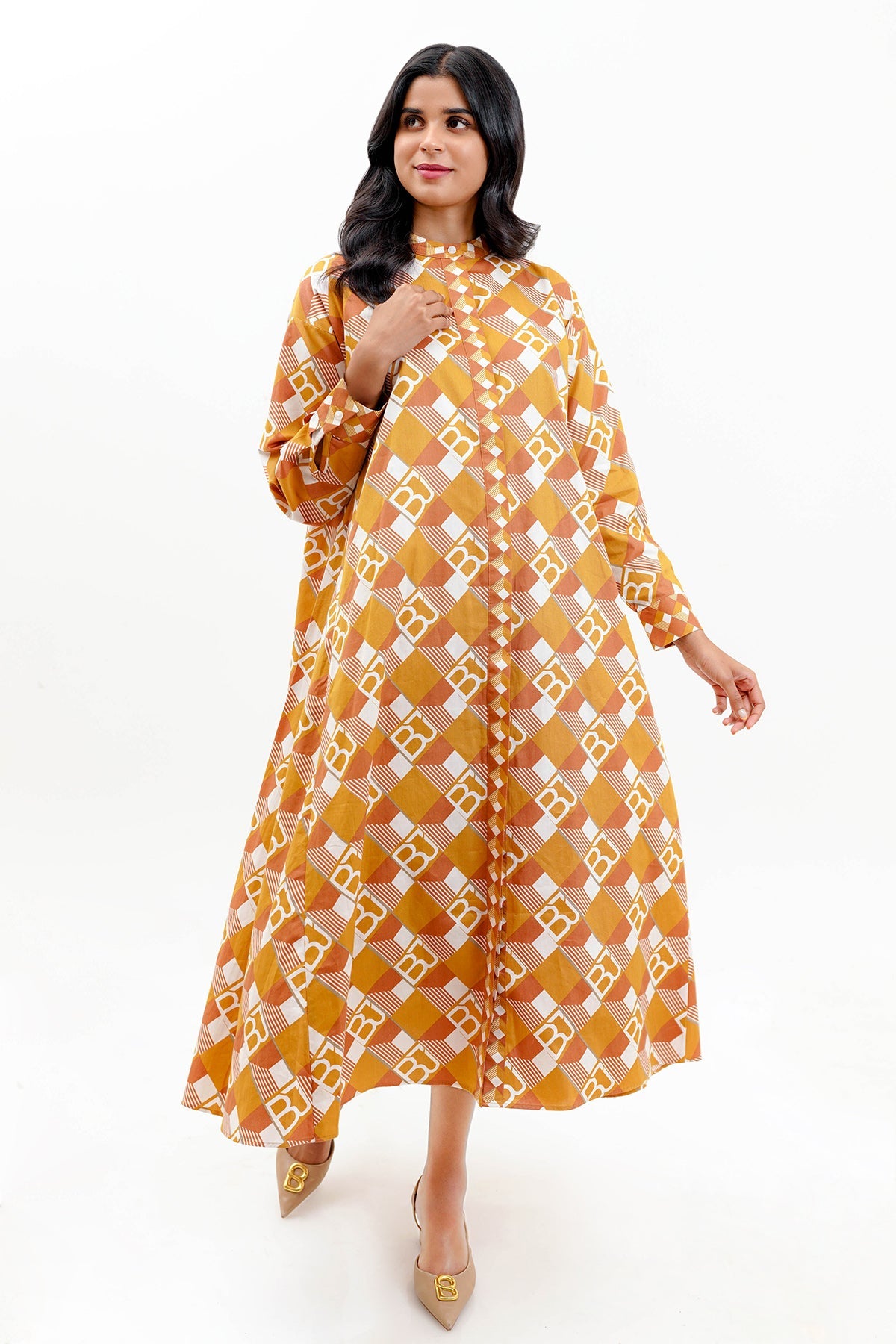 Imara Midi Shirt Dress - Mustard