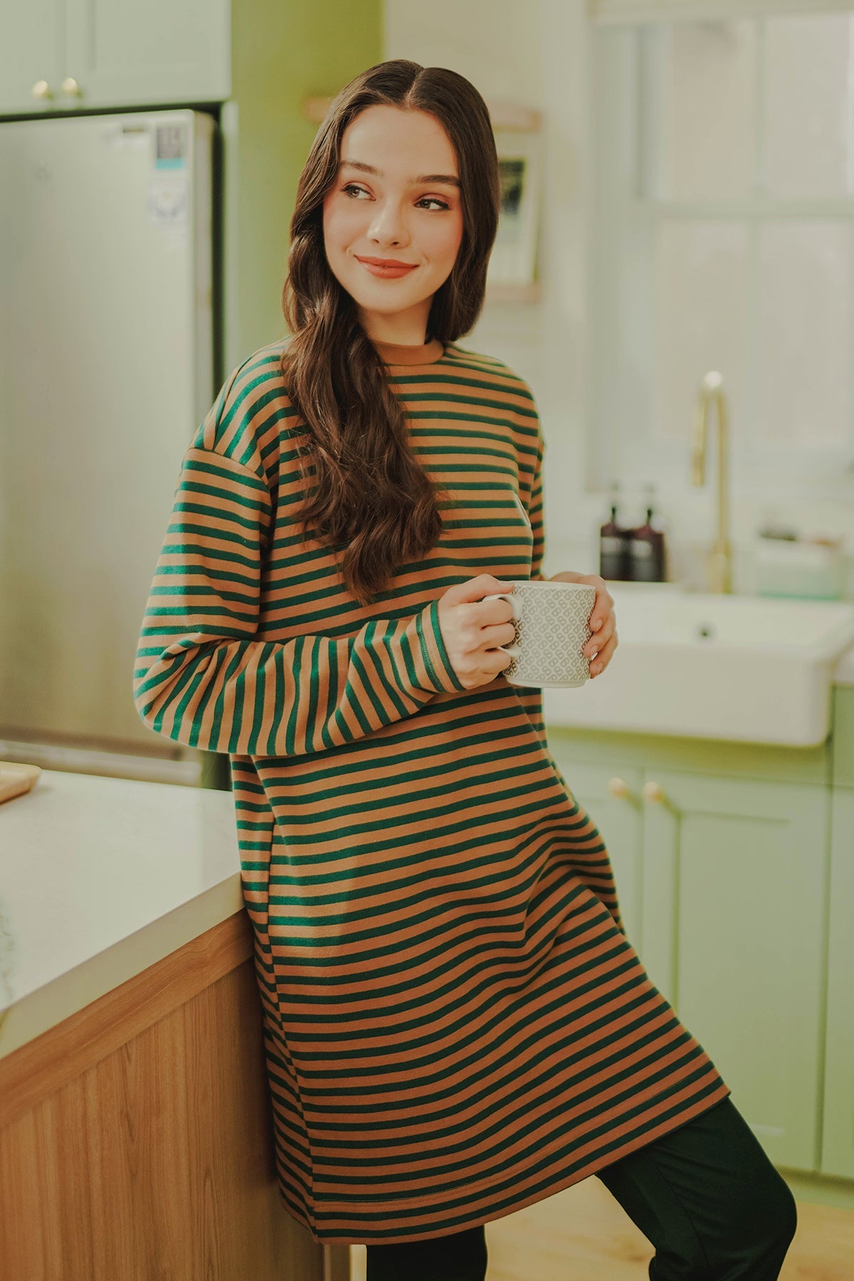 Lani T-Shirt - Green/Brown