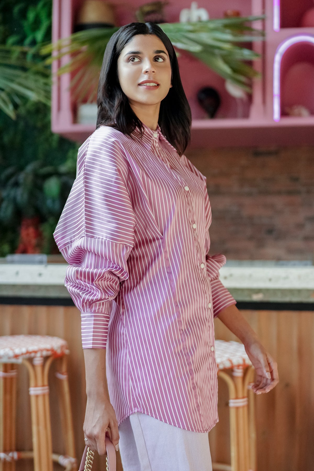 Sania Shirt - Purple Stripes