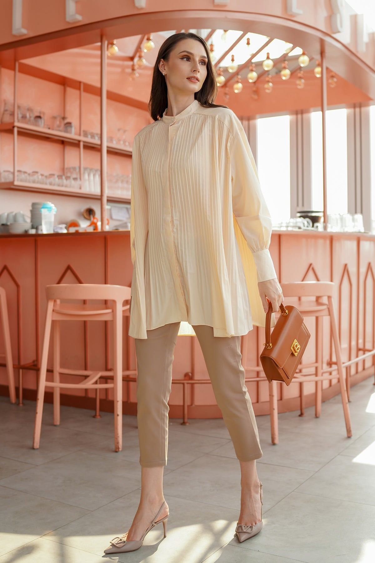 Pleated Shirt - Cream