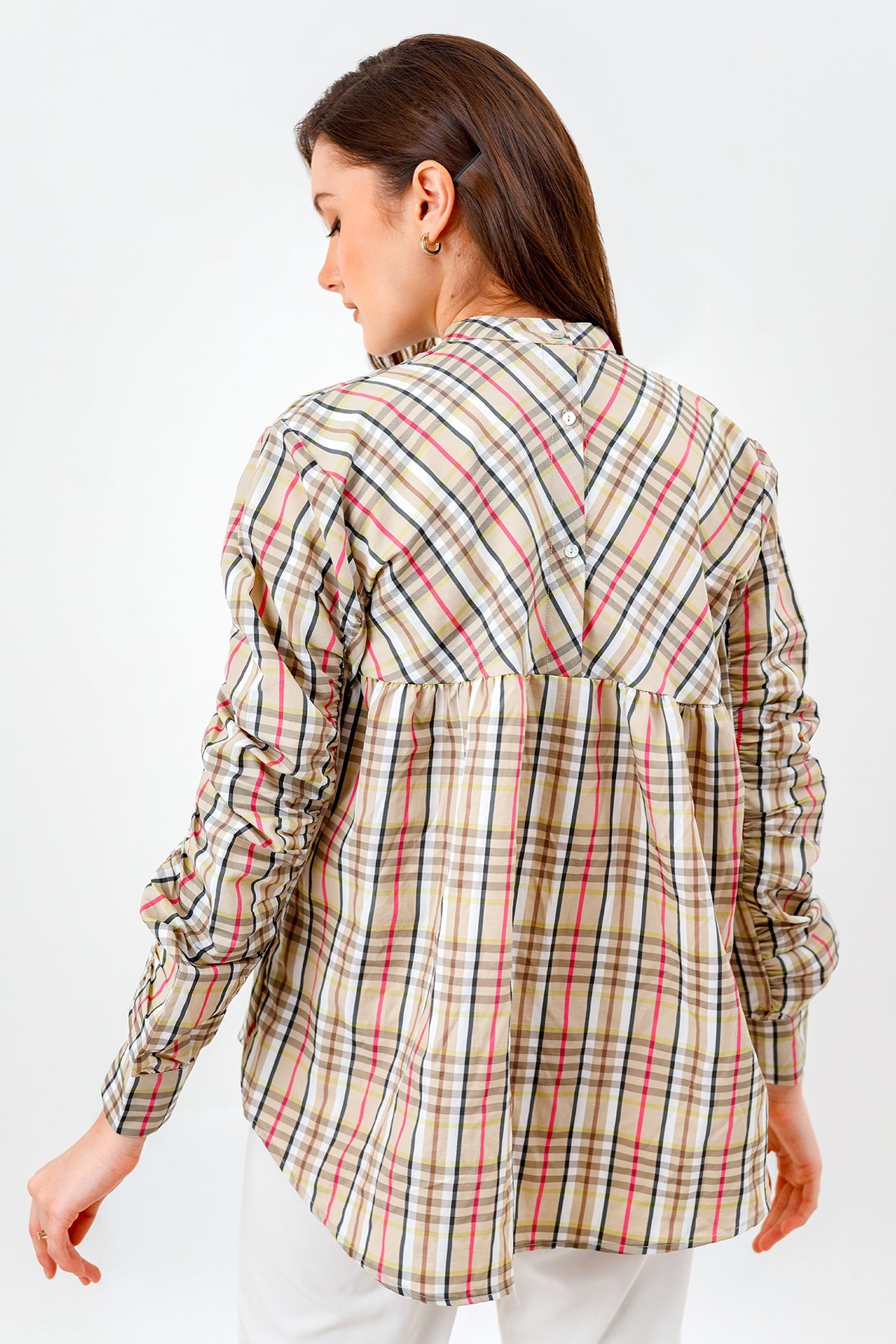 Lika Blouse - Brown Plaid