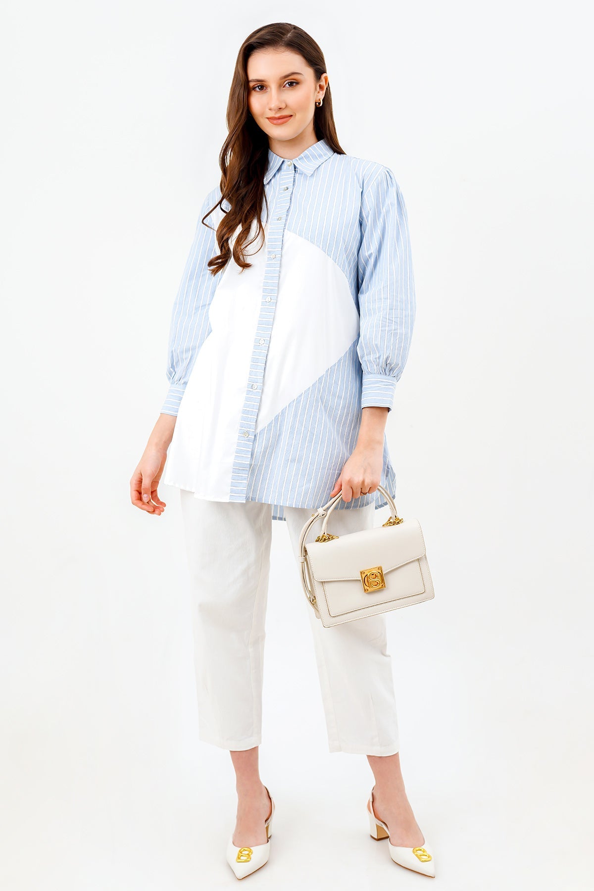 Elise Shirt - Blue/White