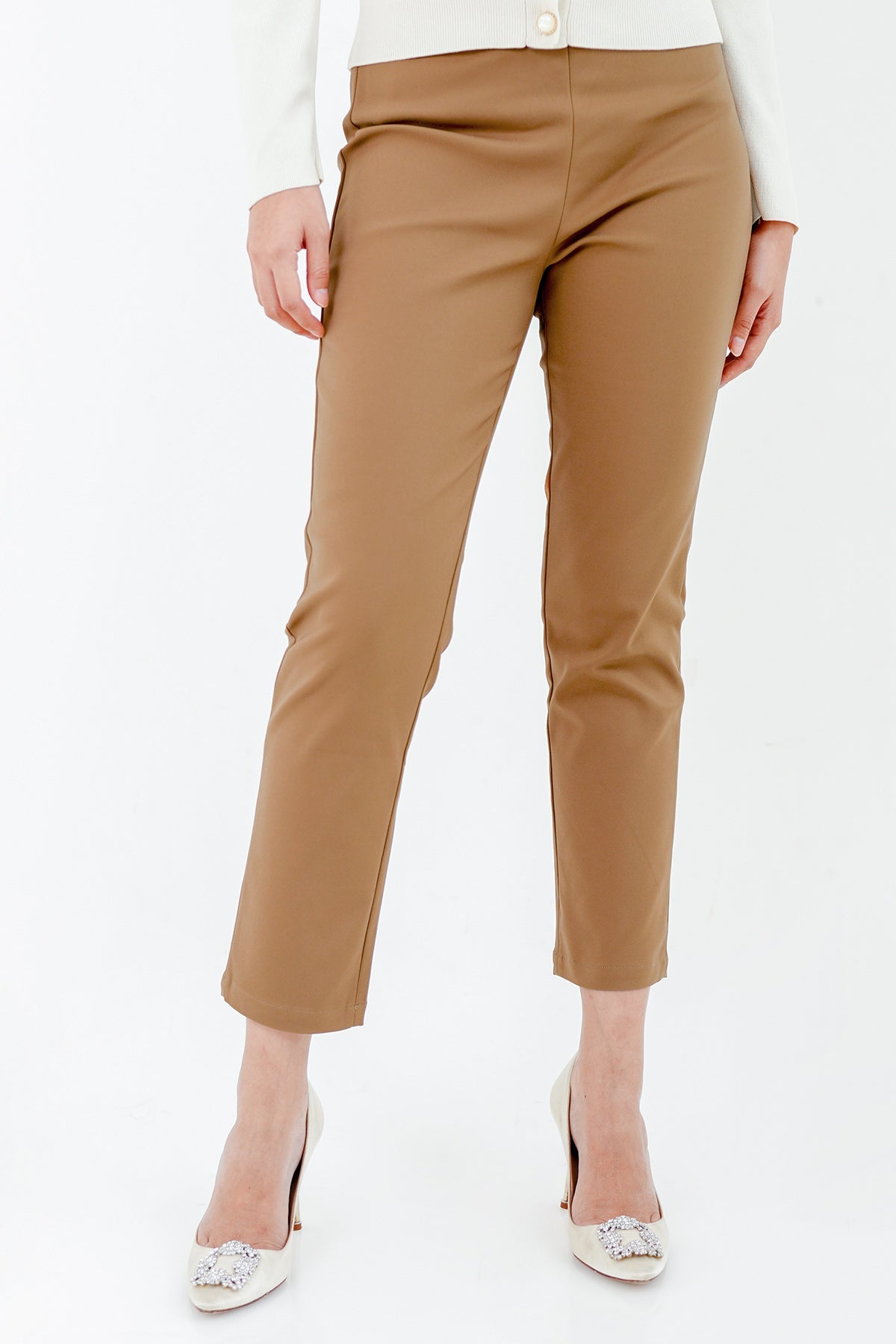 Basic Ankle Pants - Brown
