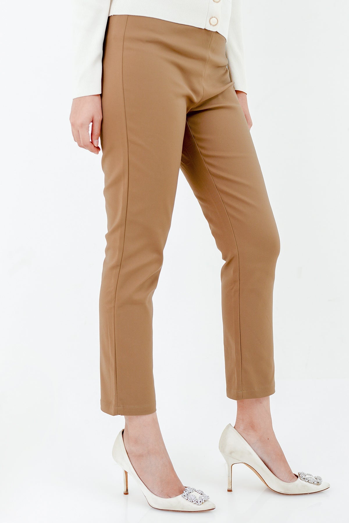 Basic Ankle Pants - Brown
