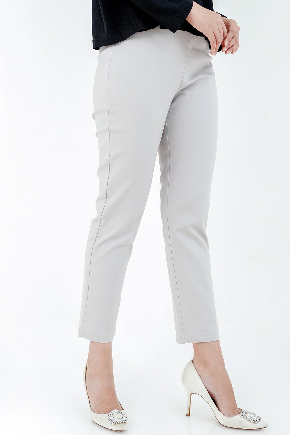 Basic Ankle Pants - Light Grey