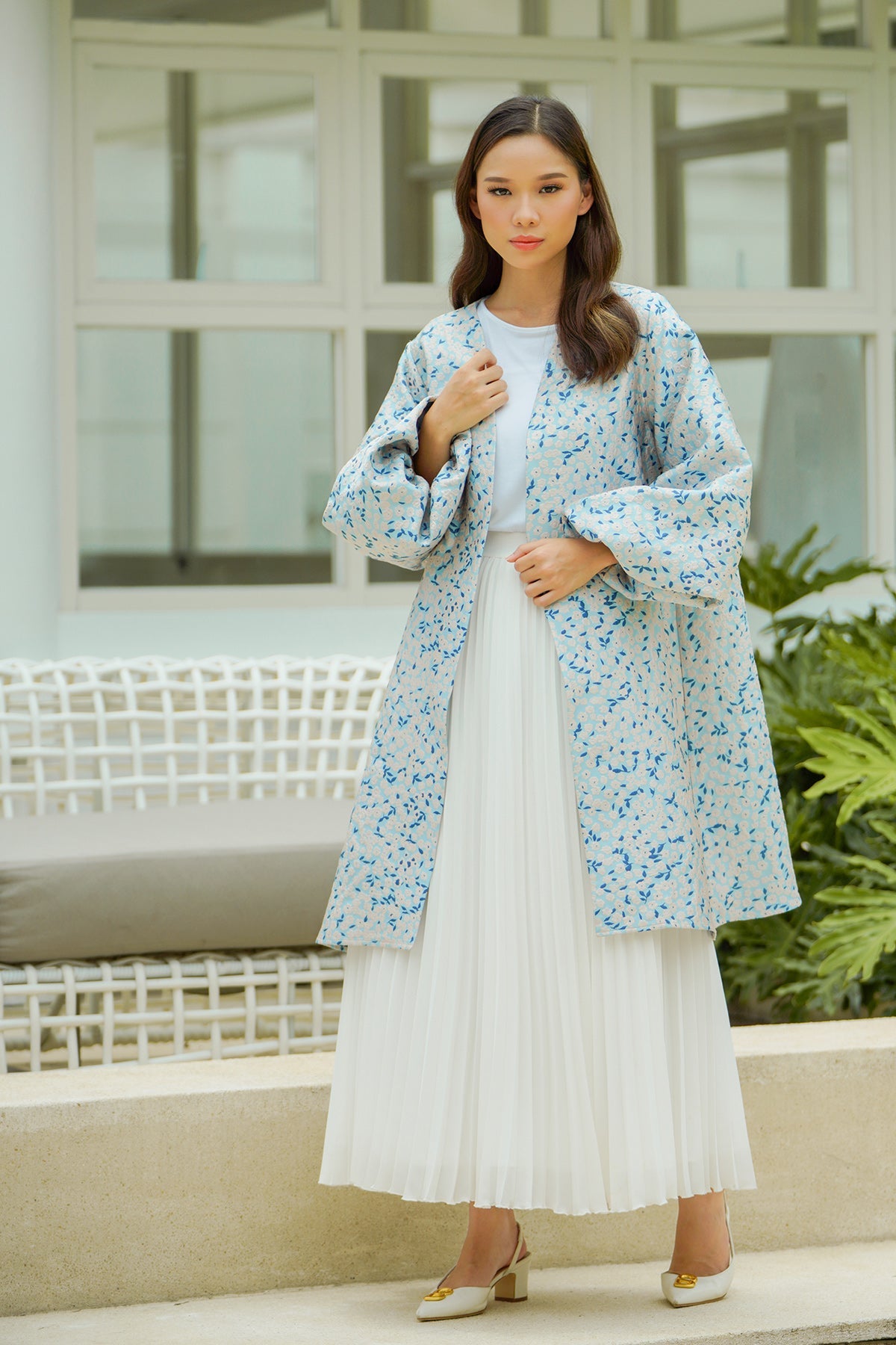 Cera Long Outer - Light Blue