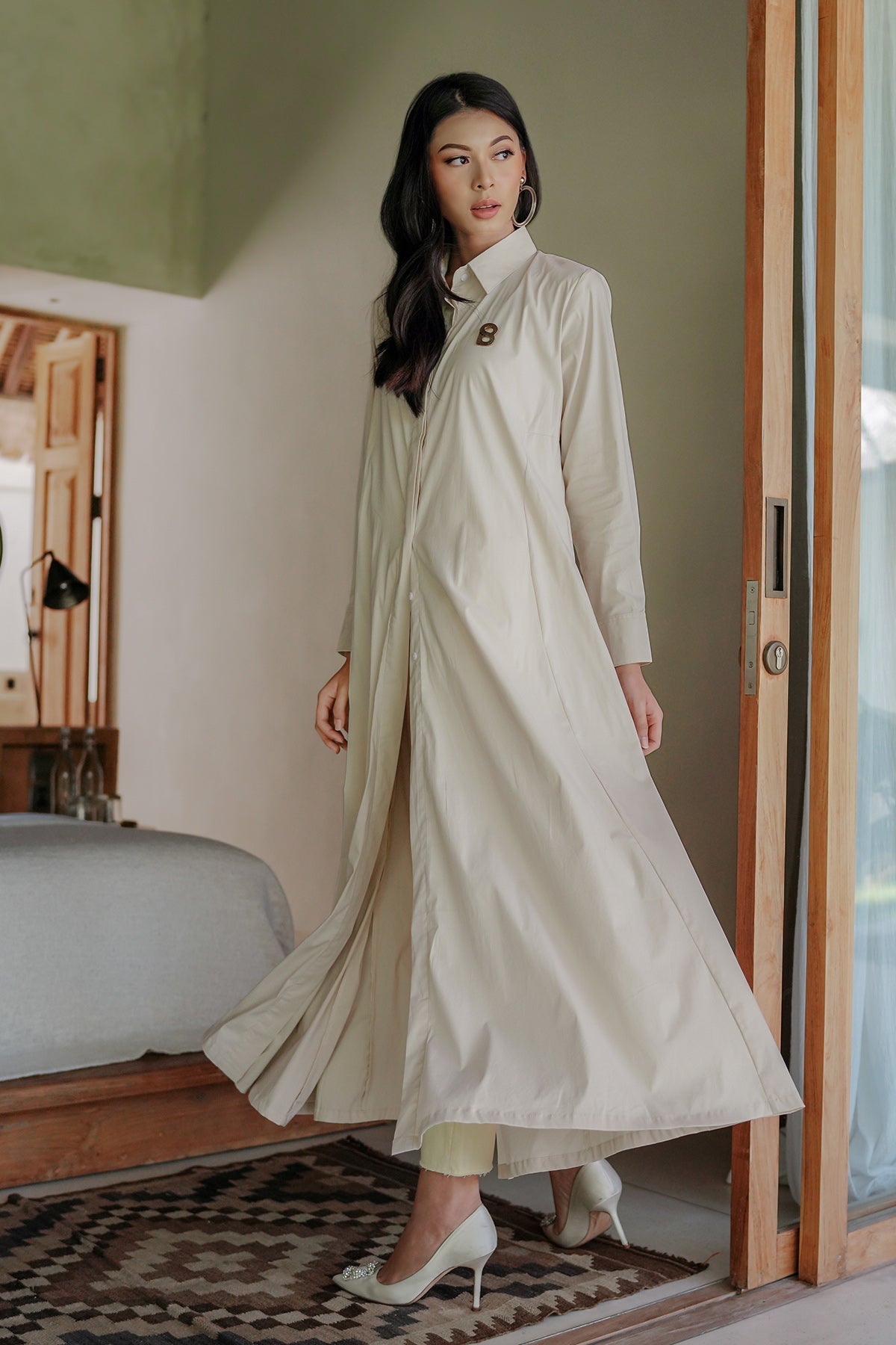 Samara Shirt Dress - Beige