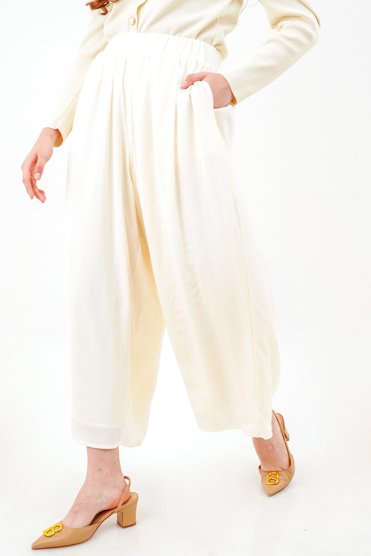 Flowy Wide Pants - Broken White