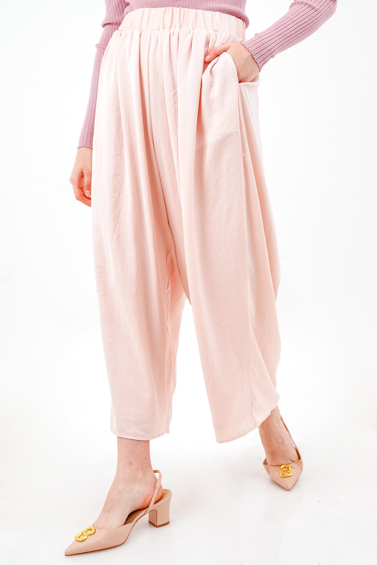 Flowy Wide Pants - Soft Pink