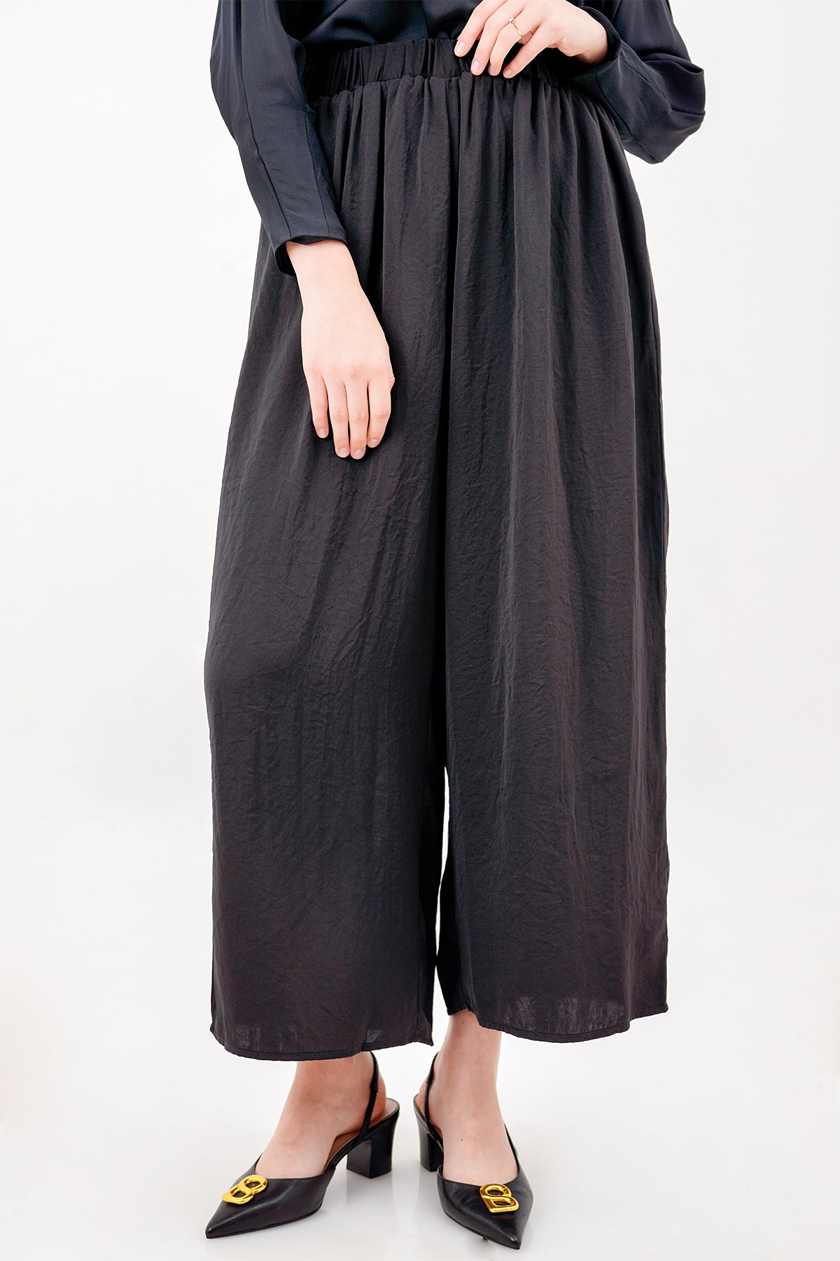 Flowy Wide Pants - Black