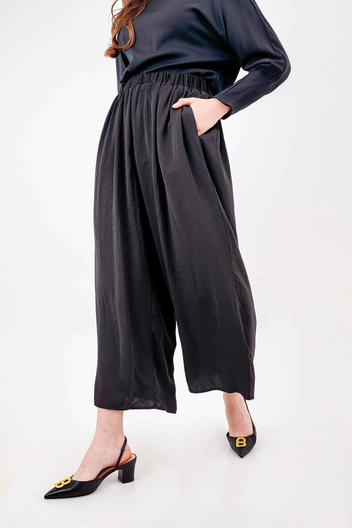 Flowy Wide Pants - Black