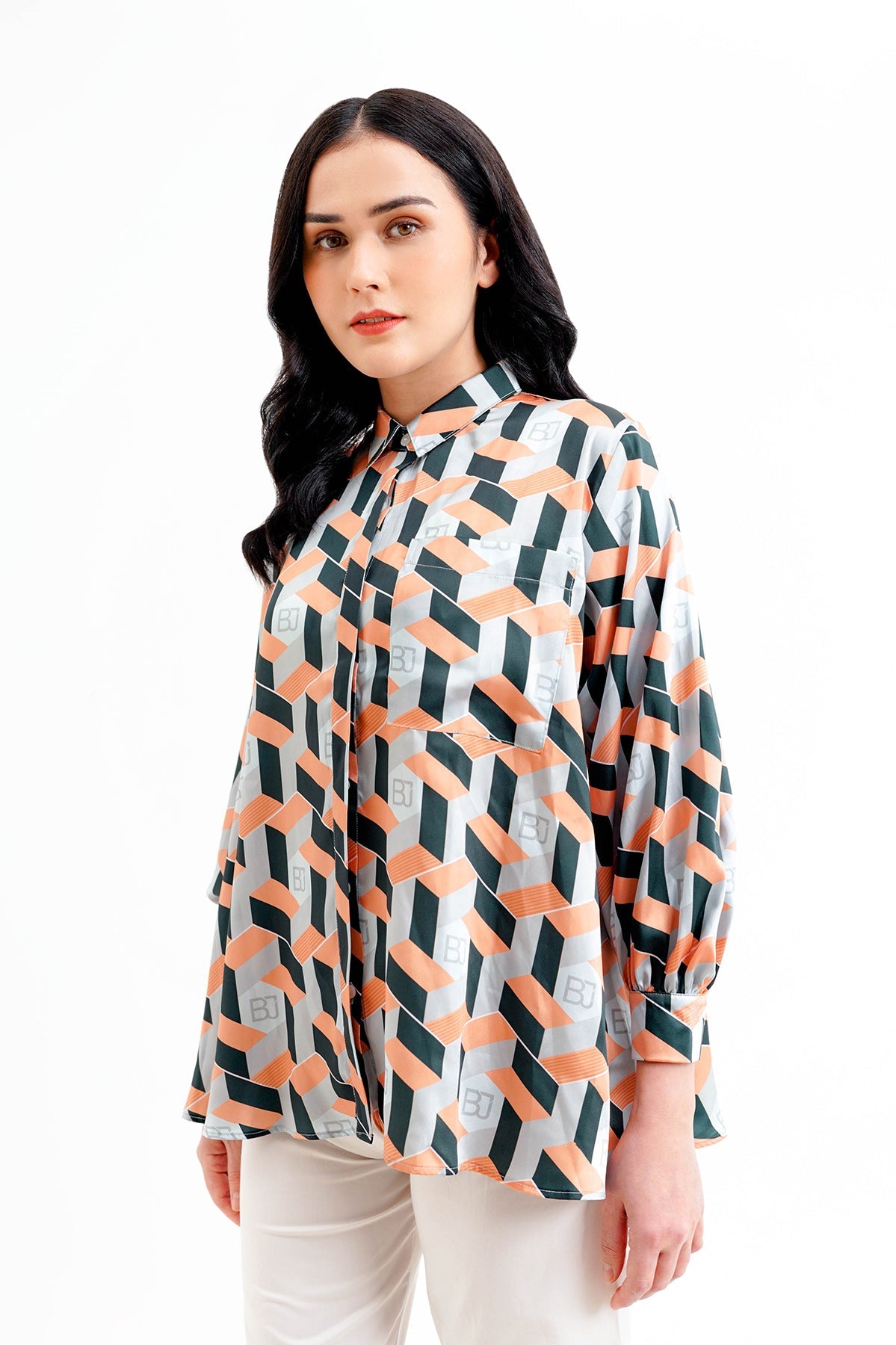 Arnia Puff Sleeved Shirt - Green