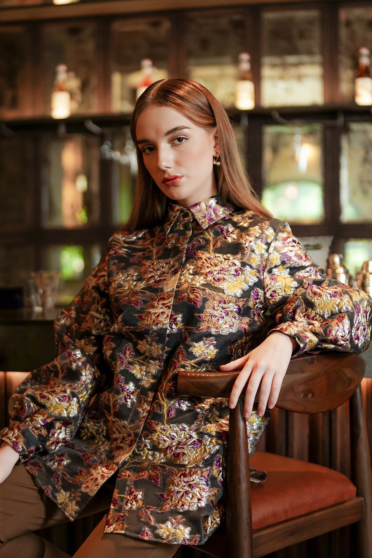 Jacquard Shirt - Brown