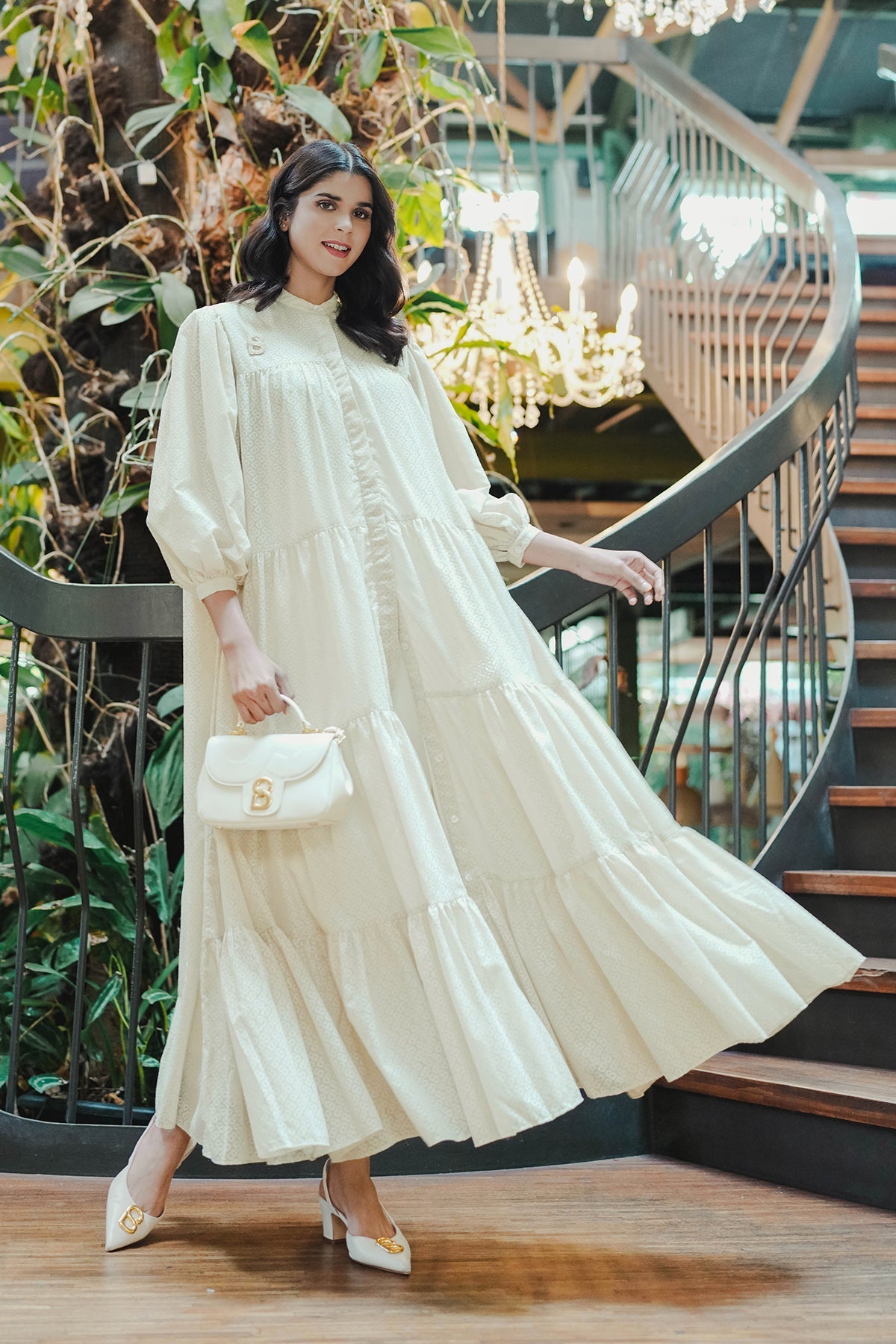 Tapis Tiered Maxi Dress - Cream