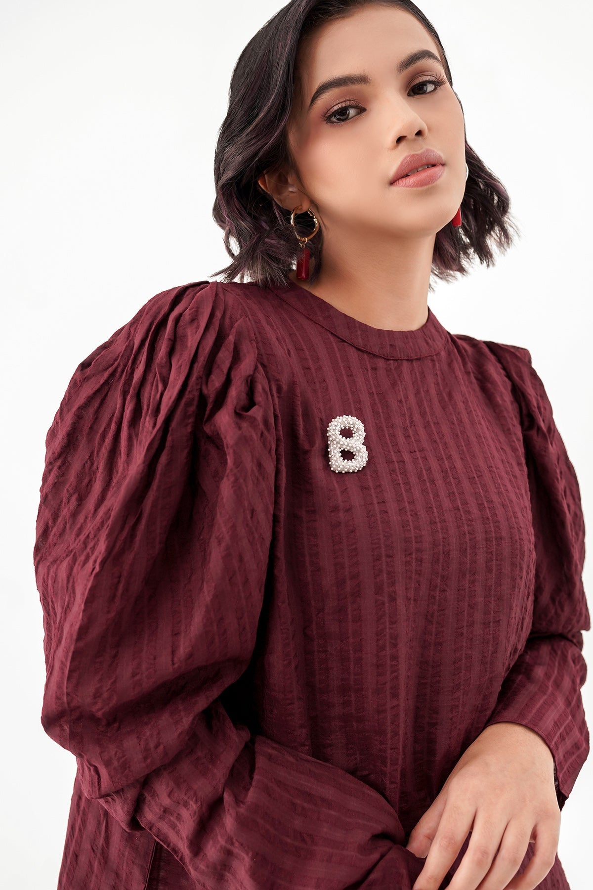 Mina Puff Sleeve - Plum
