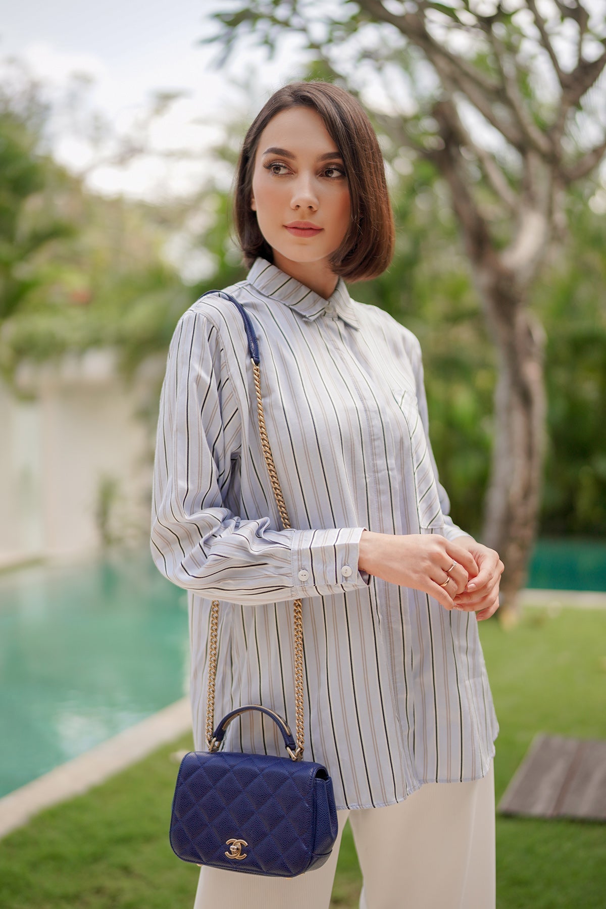 Zarina Shirt - Blue Stripes