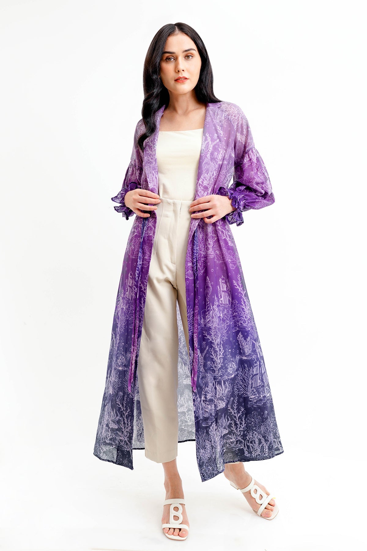 El Mar Minorca Drawstring Long Outer - Purple